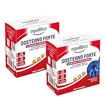 Equilibra Integratori Alimentari, Sostegno Forte, Integratore con Creatina, Arginina, Vitamine C, B1, per Incrementare le Prestazioni Fisiche, con Succo Concentrato di Arancio, 2 Pezzi da 22 Bustine