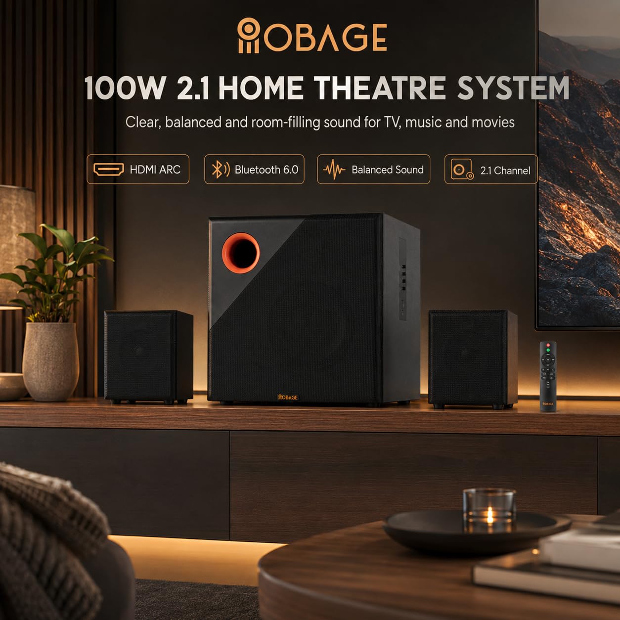 OBAGE Zylo-6 Home Theater Speaker System - Wireless & Balanced Sound -7 OBAGE Zylo-6 Home Theater Speaker System - Wireless & Balanced Sound -7