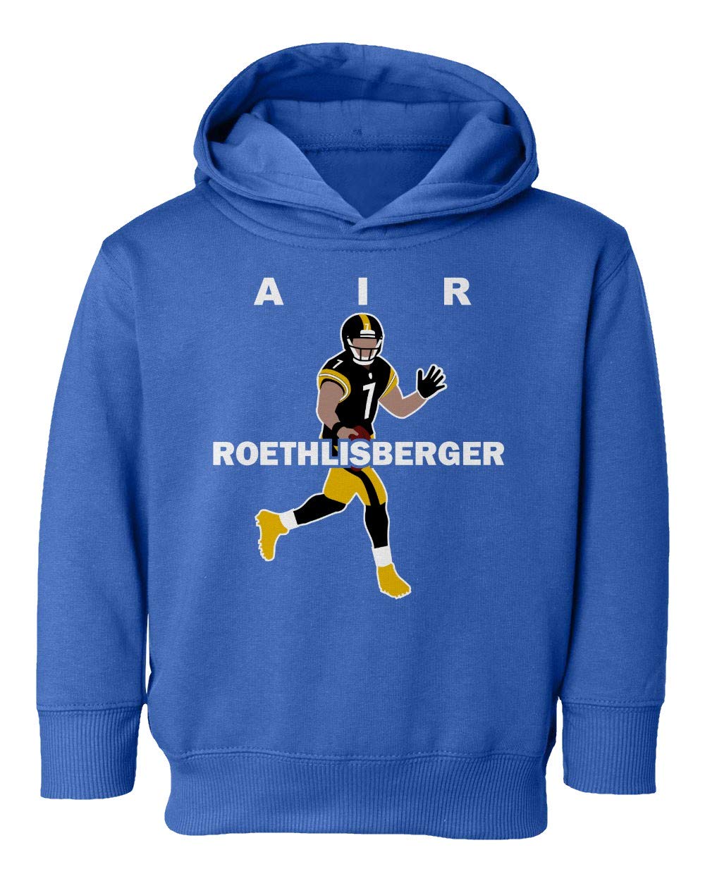 Baku Apparel Pittsburgh AIR Roethlisberger Football Little Kids Girls Boys Toddler Hooded Sweatshirt (Royal, 2T)