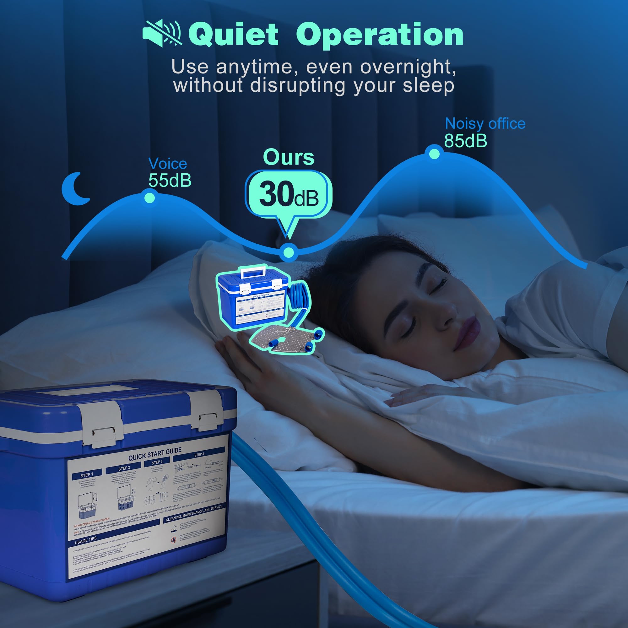 Máquina de terapia de frío, sistema de hielo para la rodilla, crioterapia postoperatoria, con temporizador digital y velocidad de flujo ajustable, equipo de repuesto para recuperación