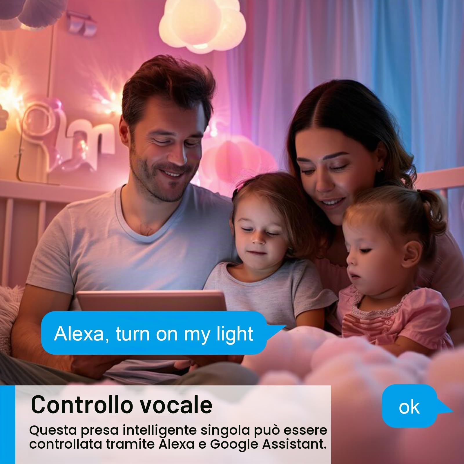 ANTELA Prese Intelligenti Wifi 16A Smart Plug con Monitoraggio Energetico | Type F, Protezione Sovraccarico, Timer, Regolazione del Programma e Compatibilità con Alexa & Google Home, 4Pz