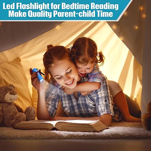 Miniatura 5 de VIHOSE 32 mini linternas a granel, luz flash de mano de aluminio brillante con cordón, pequeñas linternas LED para niños lectura nocturna de