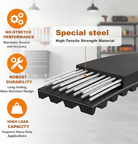 Vista 2 de 41A5250 Correa de transmisión, Correa para abre-puertas de garaje de 237" para 41ab050-2 puerta de garaje de 7 pies de alto, Correa 041A5250