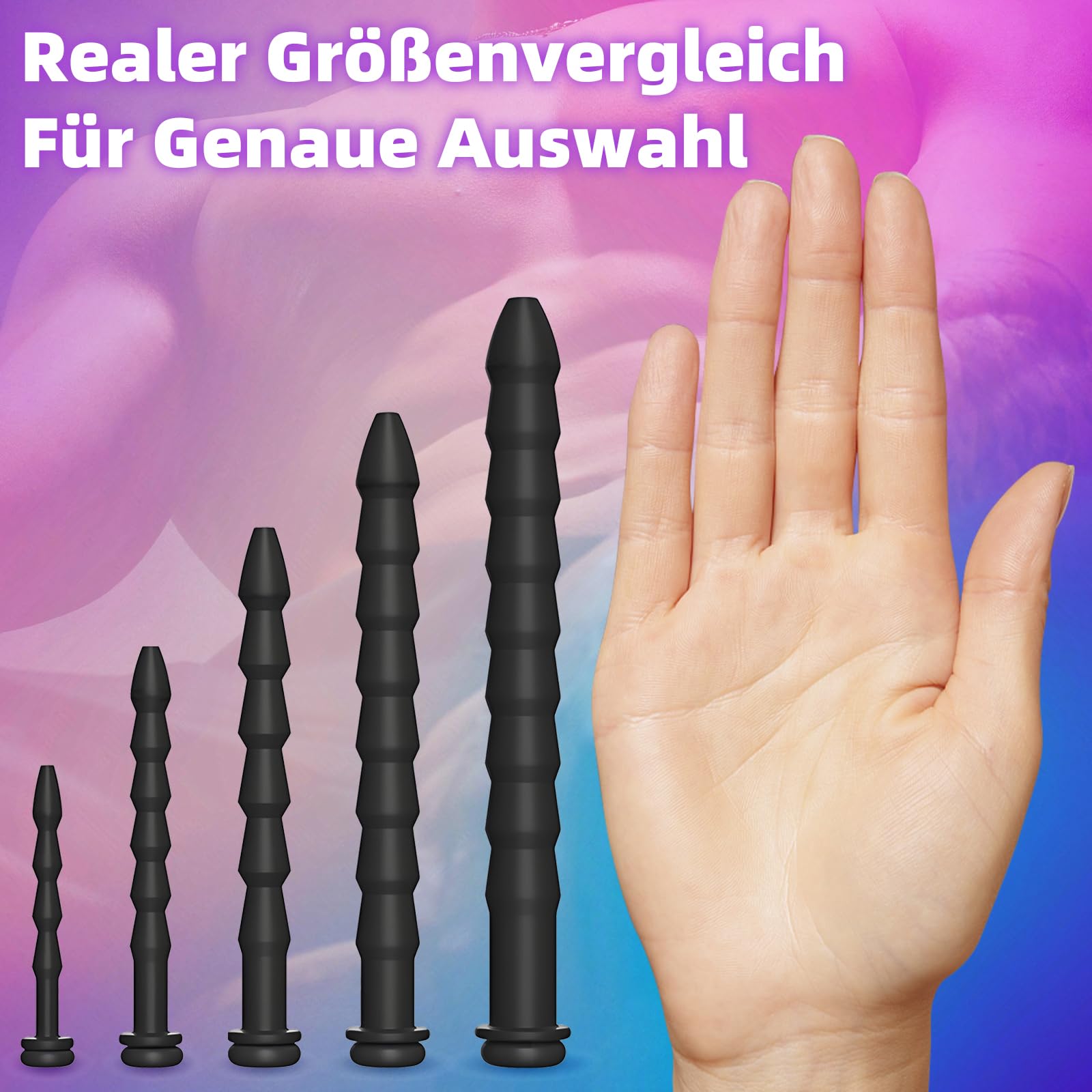 Set 5 Dilatatori per Pene in Silicone Cavo Antiscivolo Plug Uretrale per Masturbazione Maschile Stimolazione Prostata Giocattoli Sessuali BDSM