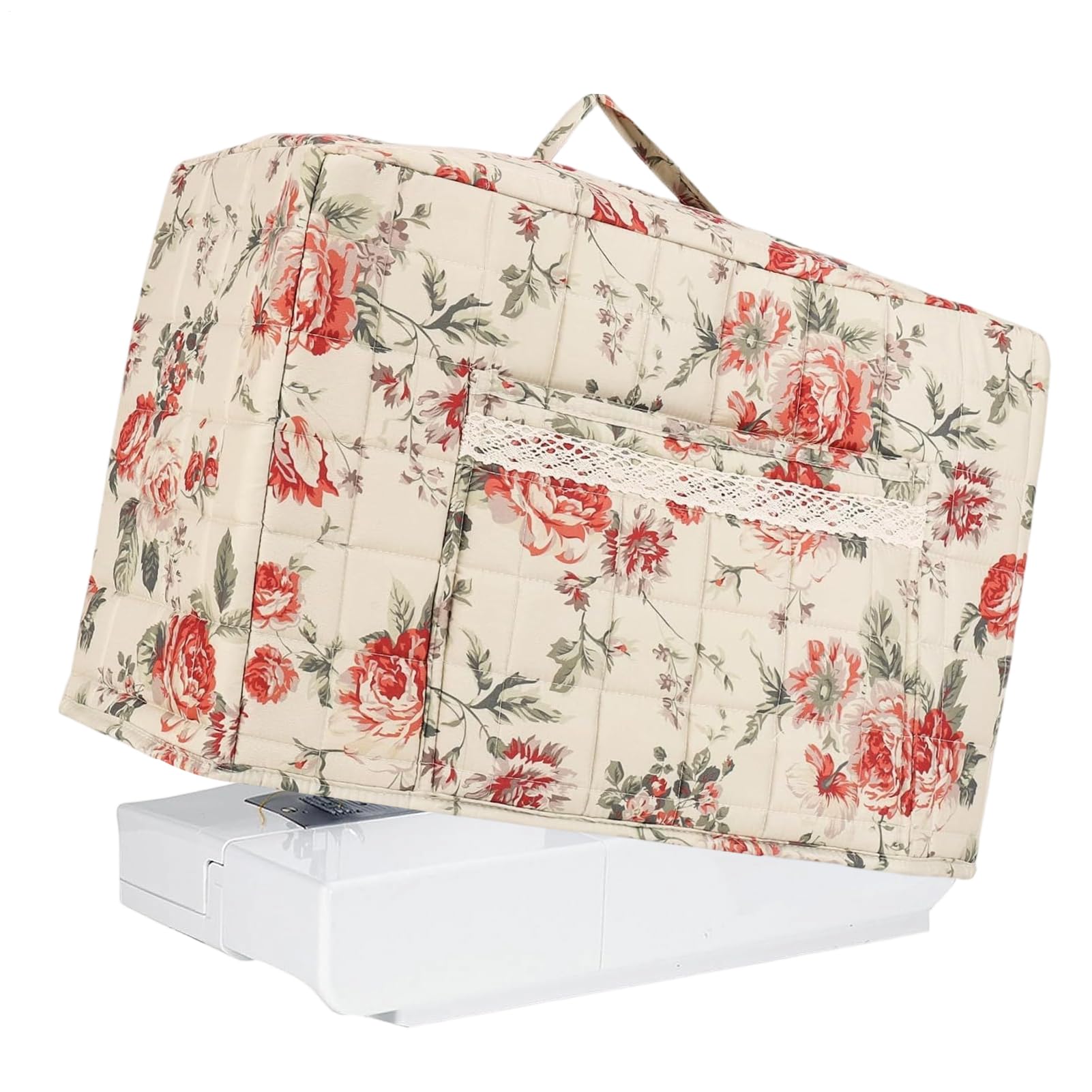 de máquina de coser, de boho para sobredescargadora con protección de máquina de coser doméstica, para viajes interiores y exteriores, taller, casa y estudio, B, Se référer à la