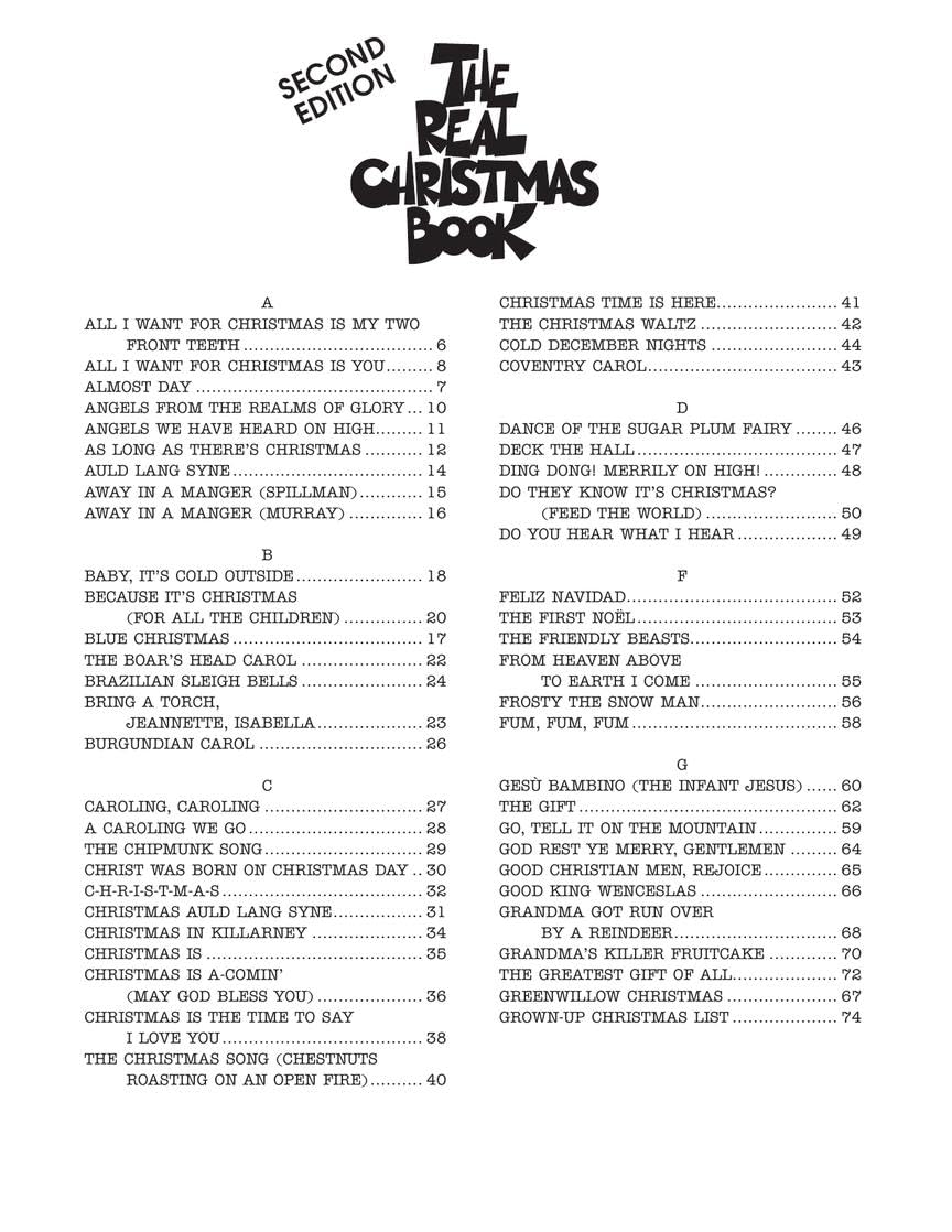 The Real Christmas Book Sceond Edition Play-Along for C Instruments | Holiday Jazz Sheet Music Collection with 150 Backing Tracks | Christmas Songbook for Musicians, Students, and Teachers