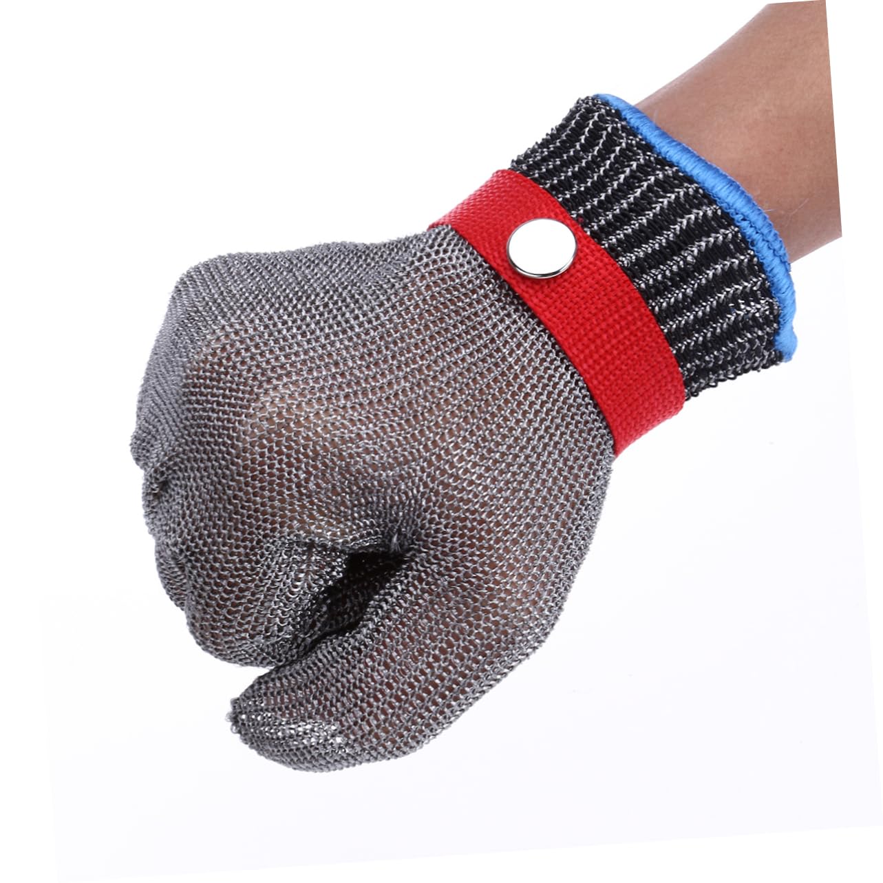 SEWACC 1stücke Arbeitshandschuh mit Schnittschutz und Stichfestigkeit Edelstahldraht-textil Unisex Einheitsgröße Schutzklasse Geeignet für Rechts und Linkshänder