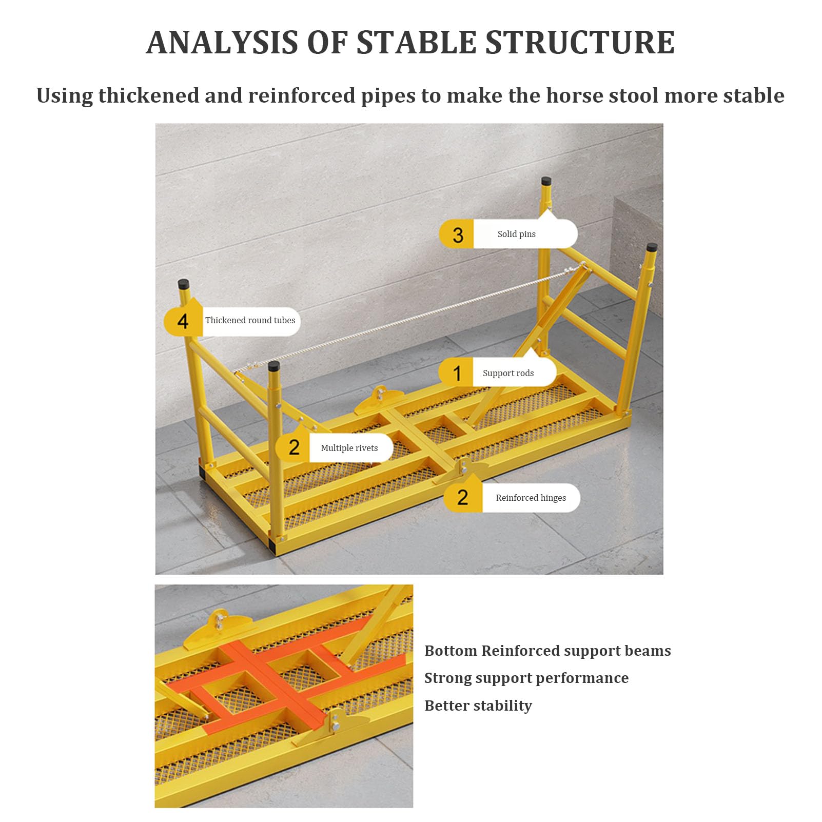 Escalera de Aluminio Plegable de Alta Resistencia con Plataforma de Trabajo Ajustable, Taburete de andamio Multiusos para Pintura de Paneles de Yeso e ingeniería del hogar, Banco de Trabajo