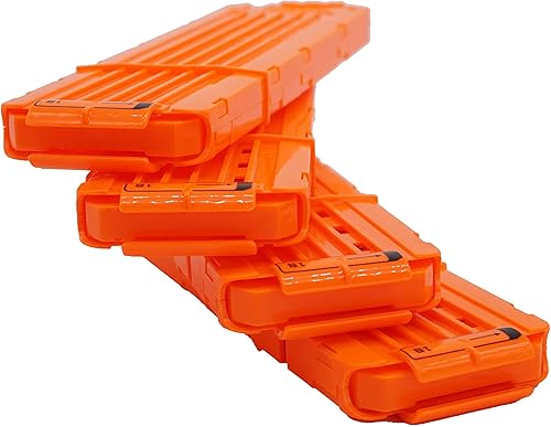 Miniatura 8 de Linn James - Paquete de 4 clips de recarga rápida de bala de 18 dardos, este cartucho de revista es ideal para jugar con pistolas Nerf N-Strike