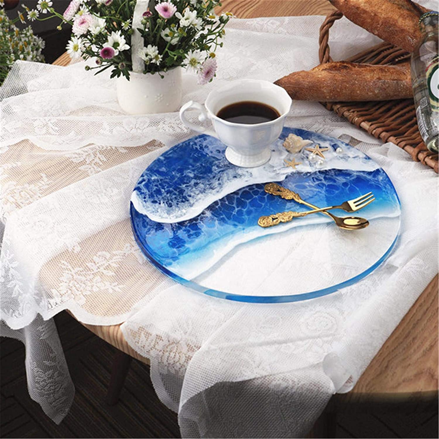 Grand Moule Silicone Plateau Rond/carré 30cm - Pour Résine époxy, Dessous De Verre, Plateau à Fruits - 3