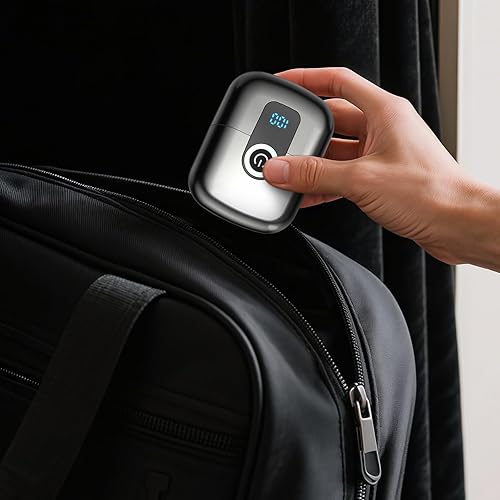 Miniatura 6 de Afeitadora eléctrica para hombres, afeitadora eléctrica sin dolor portátil de doble cabeza con bolsillo de viaje, impermeable, en seco y húmedo
