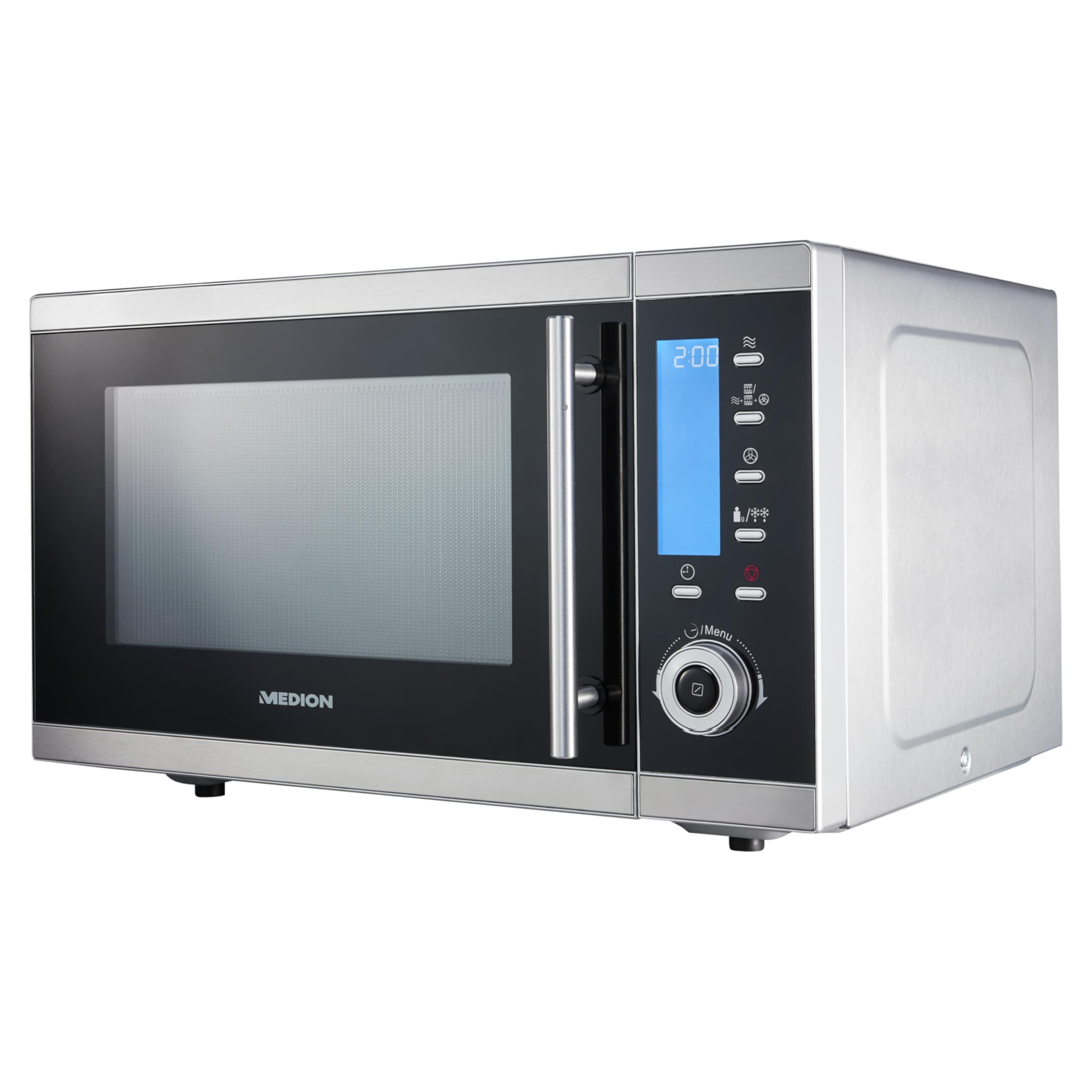 MEDION MD 15501 4 in 1 Mikrowelle mit Grill 25 Liter 900 Watt 1100 Watt Grill 2500 Watt Heißluft silber