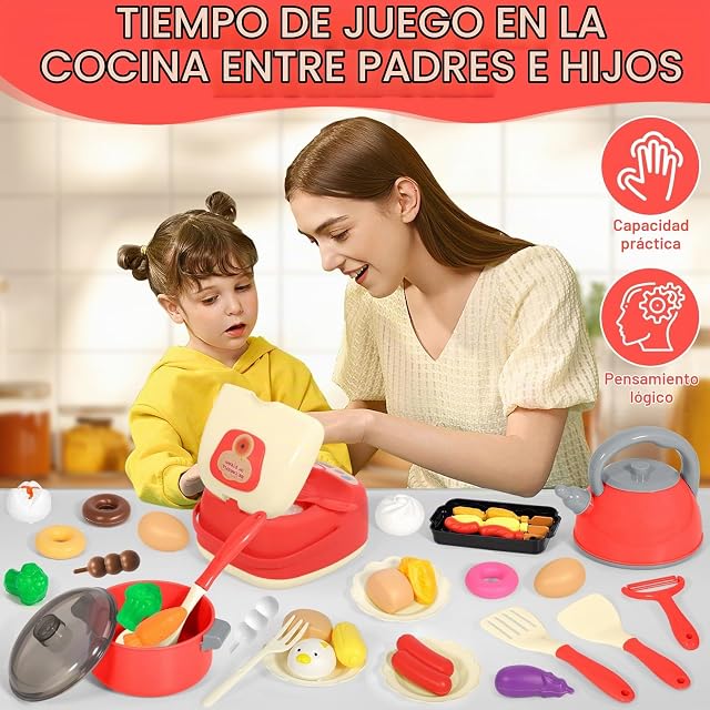Foto 4 de 6 de NXPZ Accesorios de Juguetes de Cocina para Niños, Juego de rol de Chef para Niño