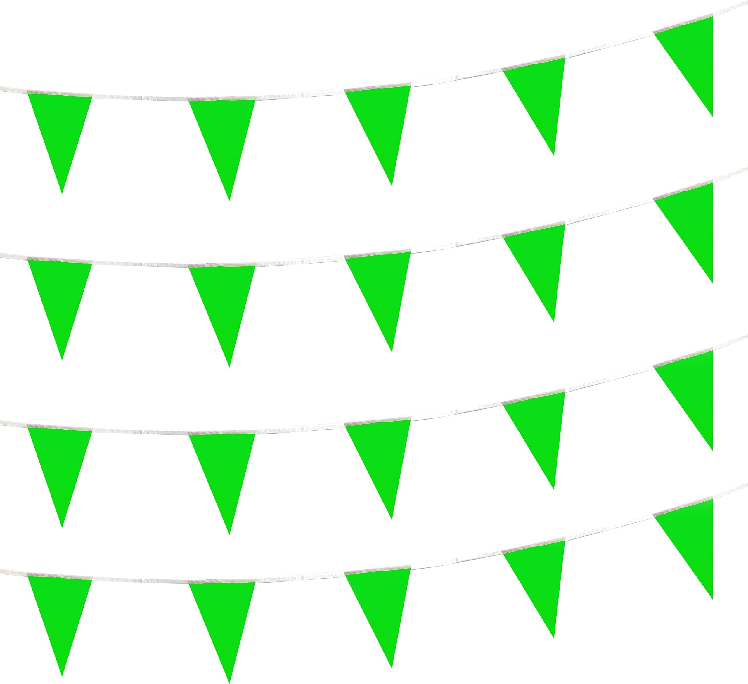 100 Feet Solid Green Pennant Banner Flags String Triangle Bunting Flags,Decorations for Grand Opening,Birthday Party,Festival Celebration