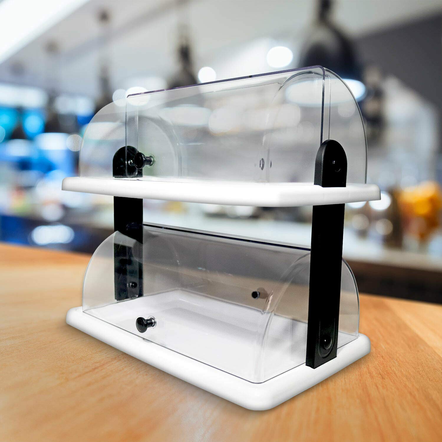 REPLOOD Vetrinetta Doppia Floor Vetrina a Banco da Bar Per Cornetti Pizza 40x25x32h Cm