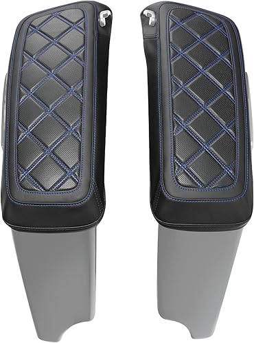 Miniatura 7 de TCMT Tapas de Cubiertas de Alforjas con Costuras Azules para Modelos Harley Touring Road King, Road Street, Electra Glide 2014-2023
