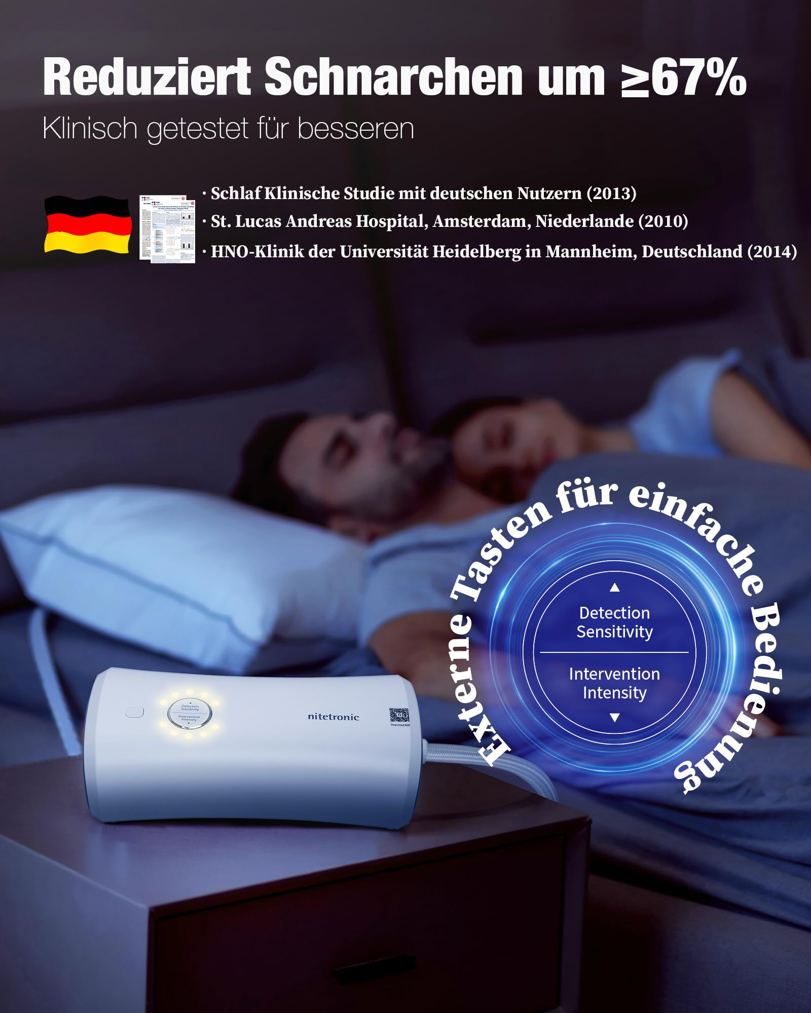 NITETRONIC Z6 Anti-Schnarch-Kissen, Echtzeit-Schnarchdiagnose, intelligente App-Überwachung