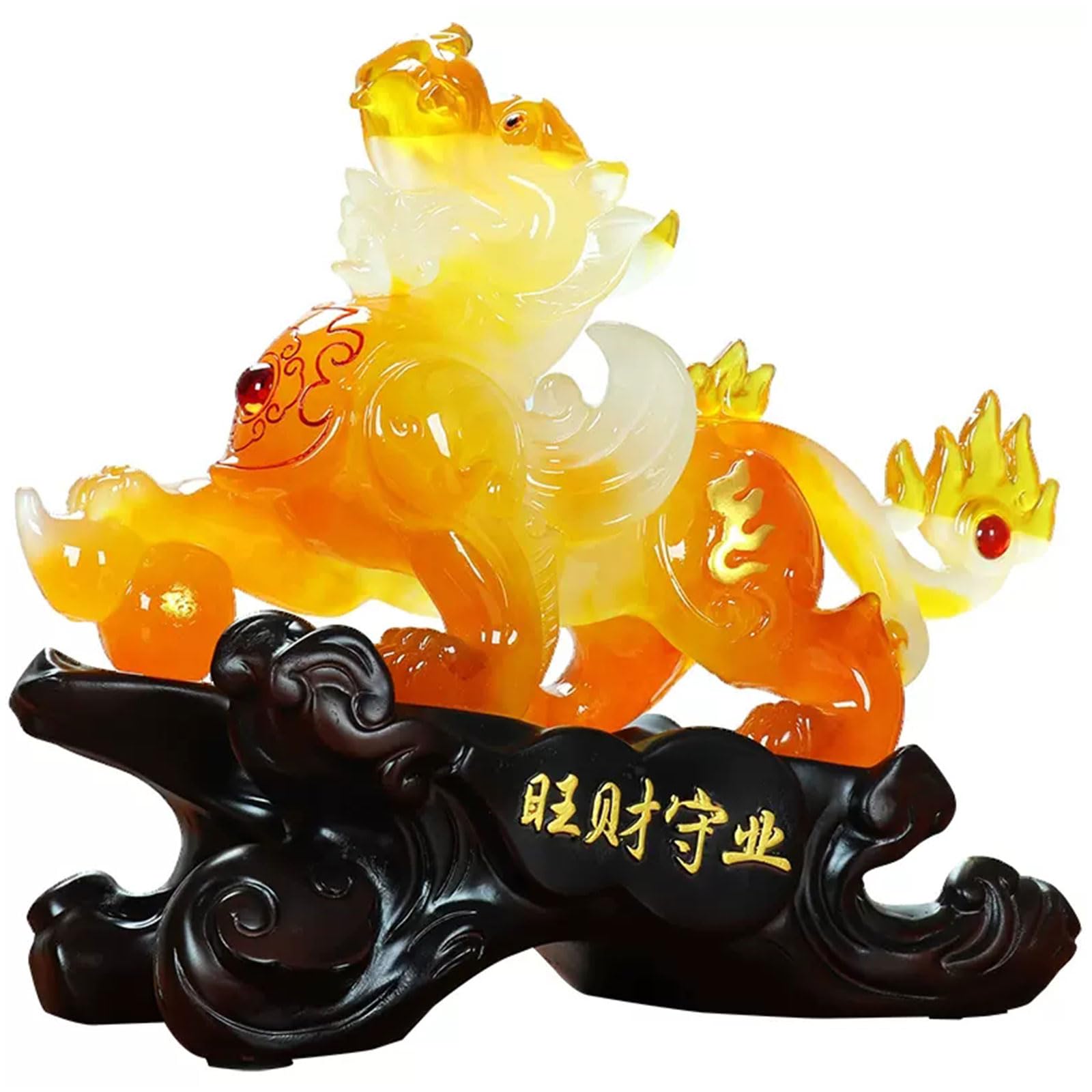 Zooeewly Feng Shui Wealth Prosperity Pi Xiu/Pi Yao Statue – Best Housewarming Congratulatory Gift, Home Office Feng Shui Decor for Wealth and Success