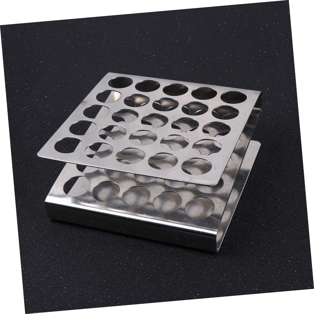 Healvian Support Tube À Essai En Acier Inoxydable 25 Emplacements Porte Éprouvettes Pour Laboratoire Et Fournitures De Laboratoire Scolaire Rangement Pratique Pour Tube À Essai 3.94X3.94X1.77 in