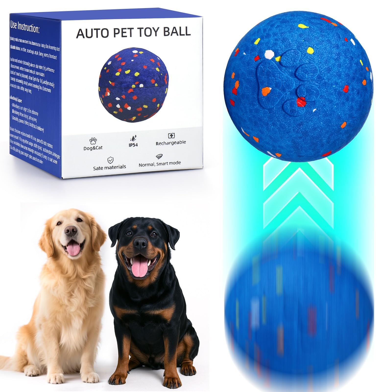 AIERSA Interactive Dog Ball Toys To Keep Them Busy Automatic Bouncy Moving Rolling Ball Toy Anti Boredom Self
