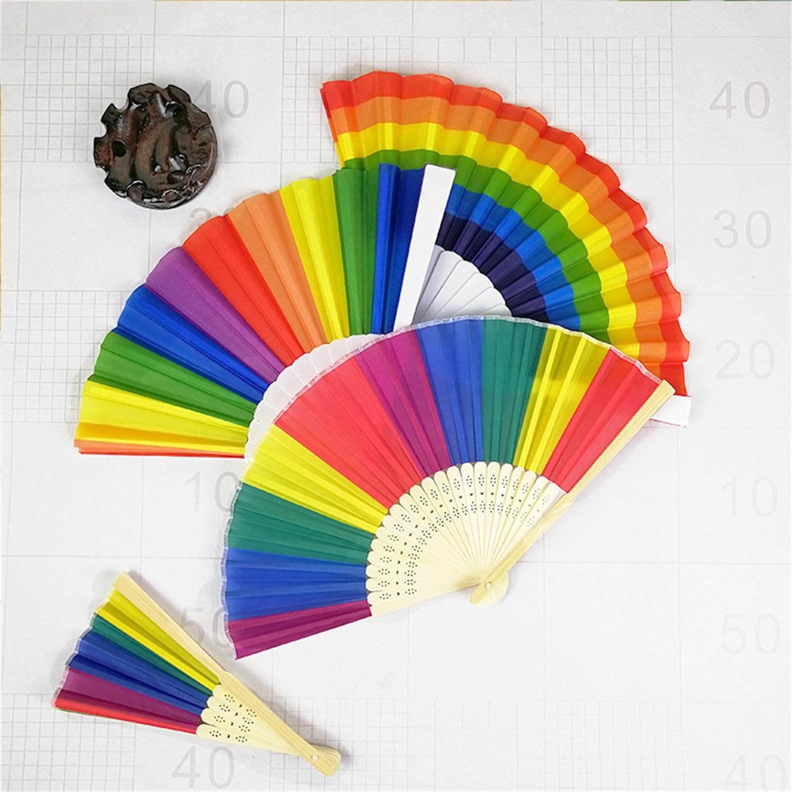 Abanico De Mano Plegable Orgullo Arcoíris Gay - Accesorios del Orgullo