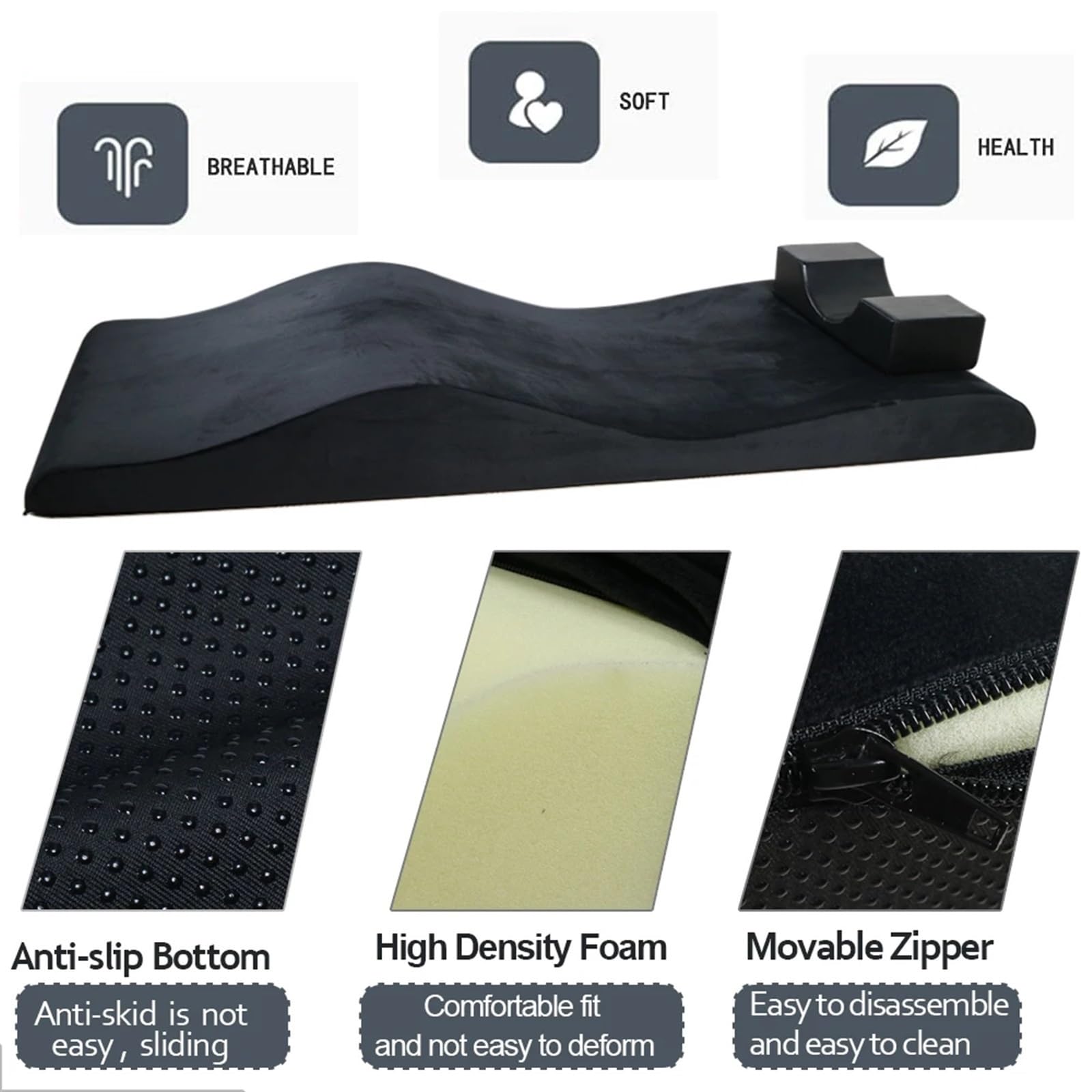 Surmatelas de Massage Courbé en Mousse à Mémoire de Forme pour Table de Massage et Matelas Extension de Cils(Color 2,60x180x18cm)