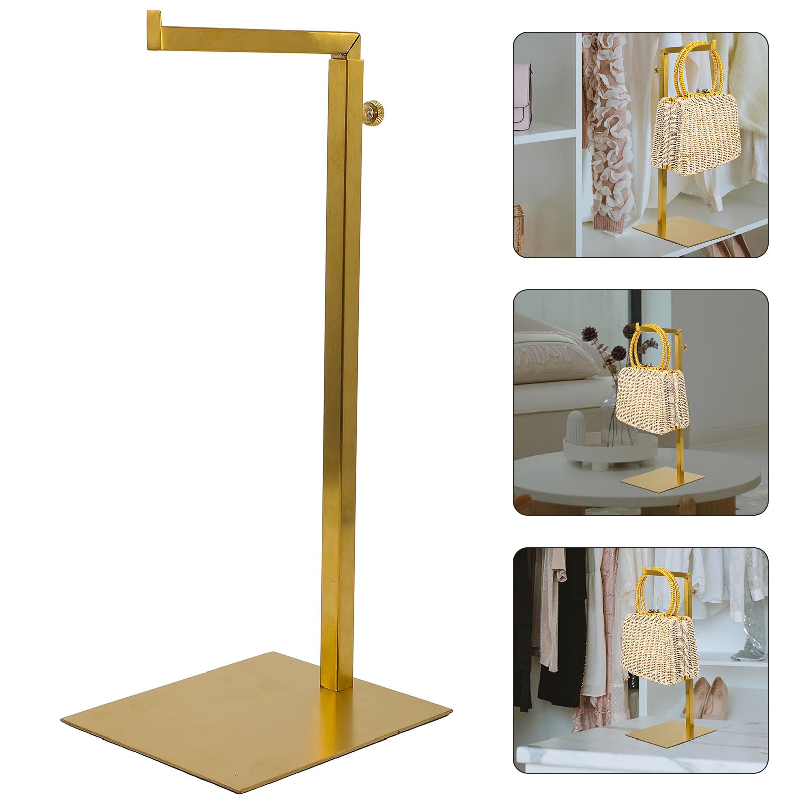 Organizador Colgante para Bolsos de Acero Inoxidable, Soporte Ajustable para Armario, Expositor Multifuncional para Bolsos y Corbatas, Diseño Hueco Estilo Varios estilos