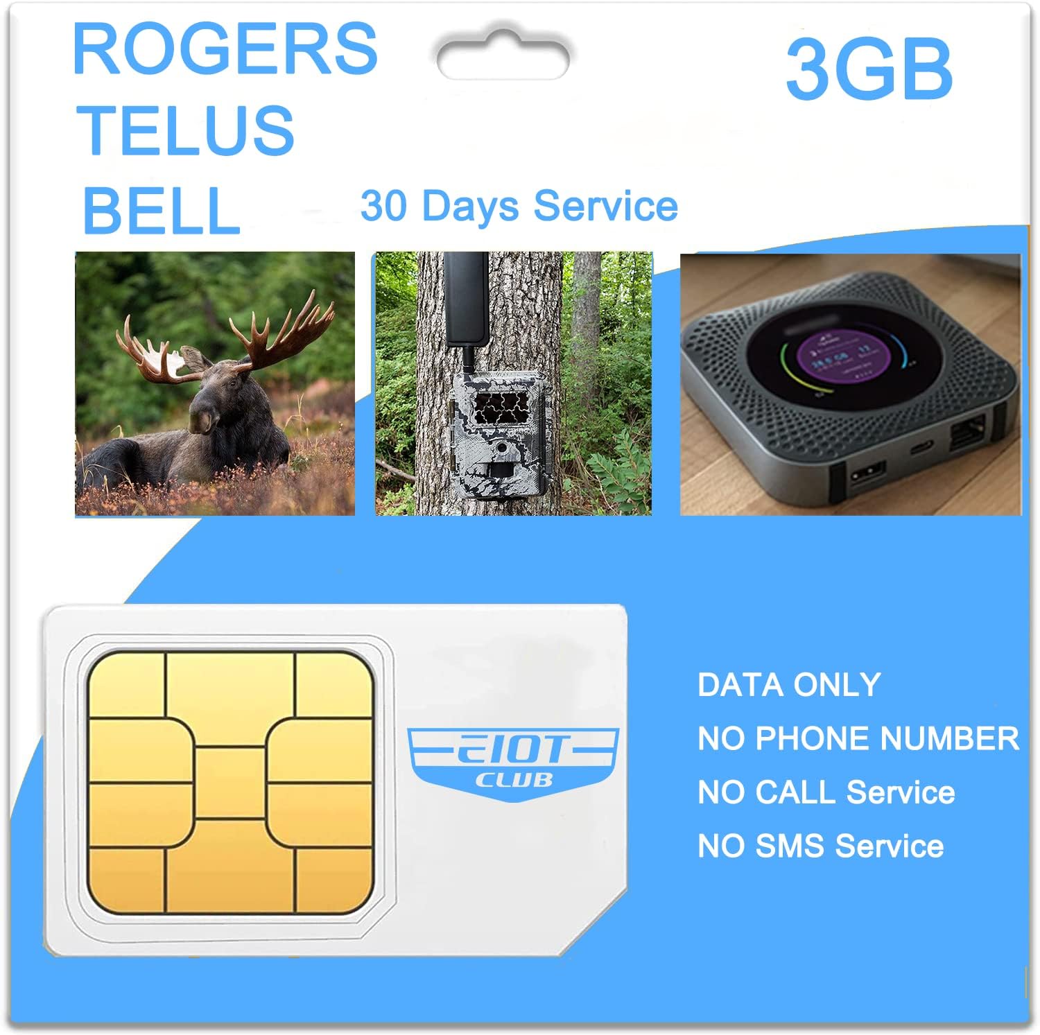 4G LTE Cellular Prepaid SIM Card Support BELL/ ROGERS /TELUS