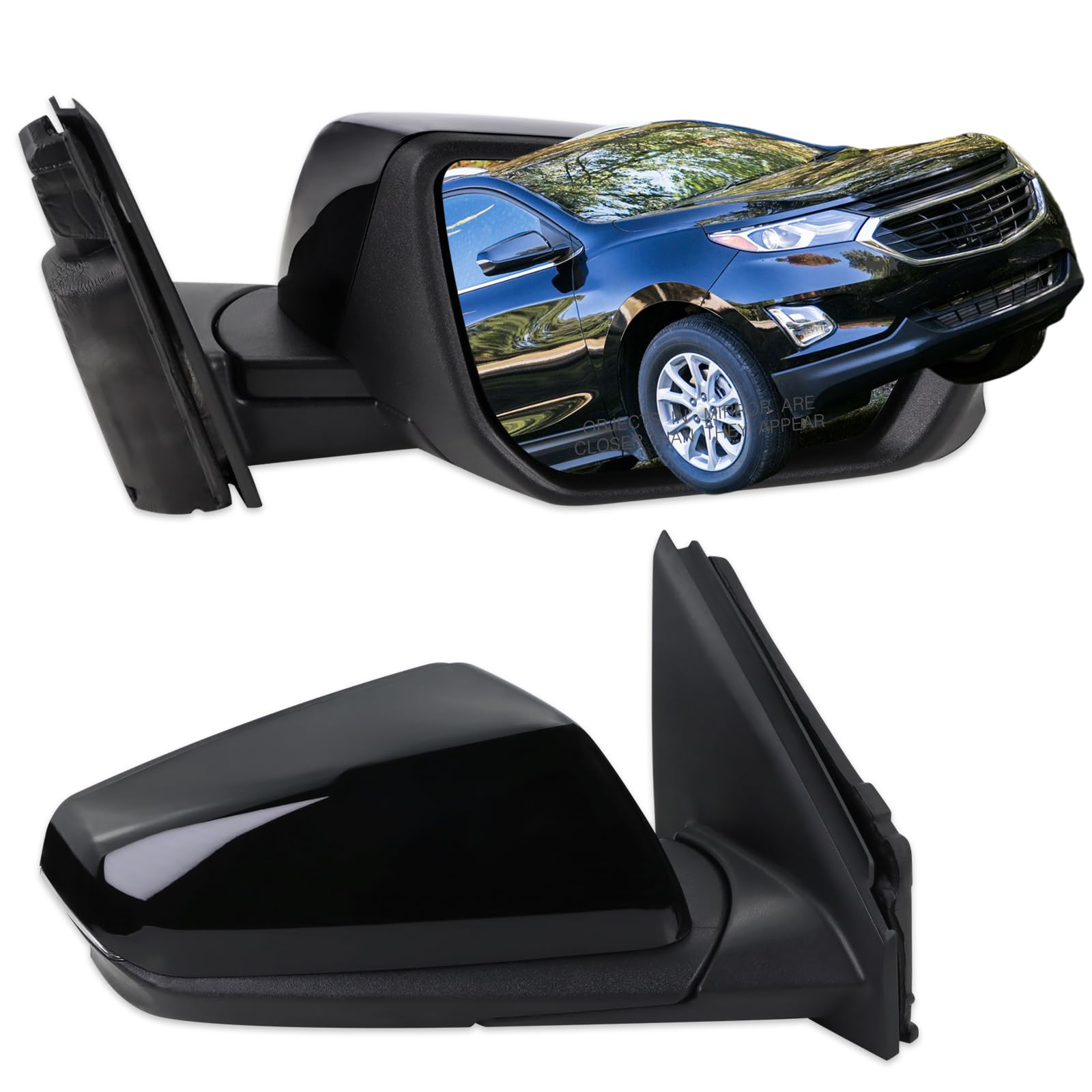 Photo 1 of Lqito Right Passenger Side Mirror Compatible With 2018 2019 2020 2021 2022 2023 2024 Chevy Equinox GMC Terrain With Power Glass Heated Turn Signal Blind Spot Black Replaces#84225387(8 Pins)