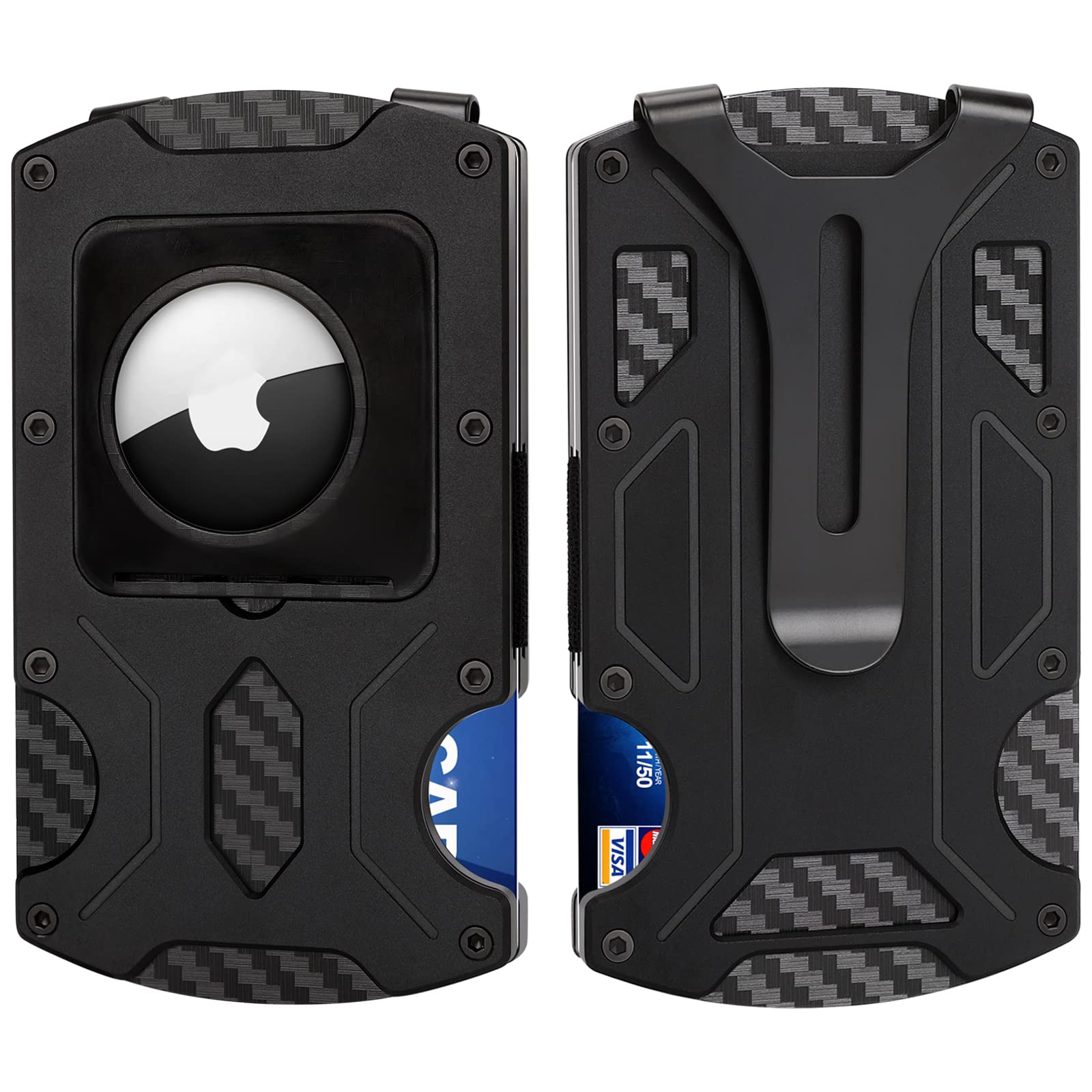 Buy Airtag Wallet for Men Carbon Fiber RFID Blocking Slim Credit Card