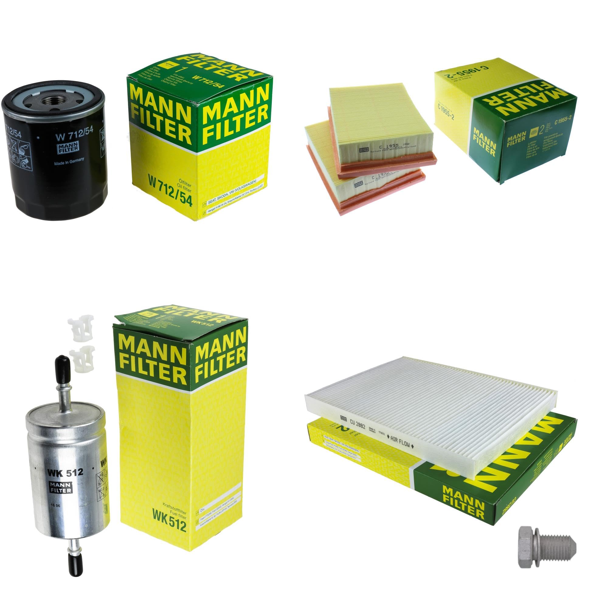 Il kit di ispezione contiene filtro olio, filtro aria, filtro abitacolo, filtro carburante, vite di chiusura per Lupo 6X1 6E1 1.0 Arosa 6H