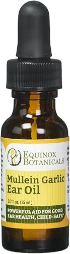 Equinox Botanicals Mullein - Aceite para oídos de ajo 0.5 onzas