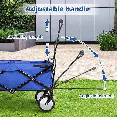 Miniatura 4 de Carro plegable utilitario plegable, azul, gran capacidad, almacenamiento conveniente, uso al aire libre