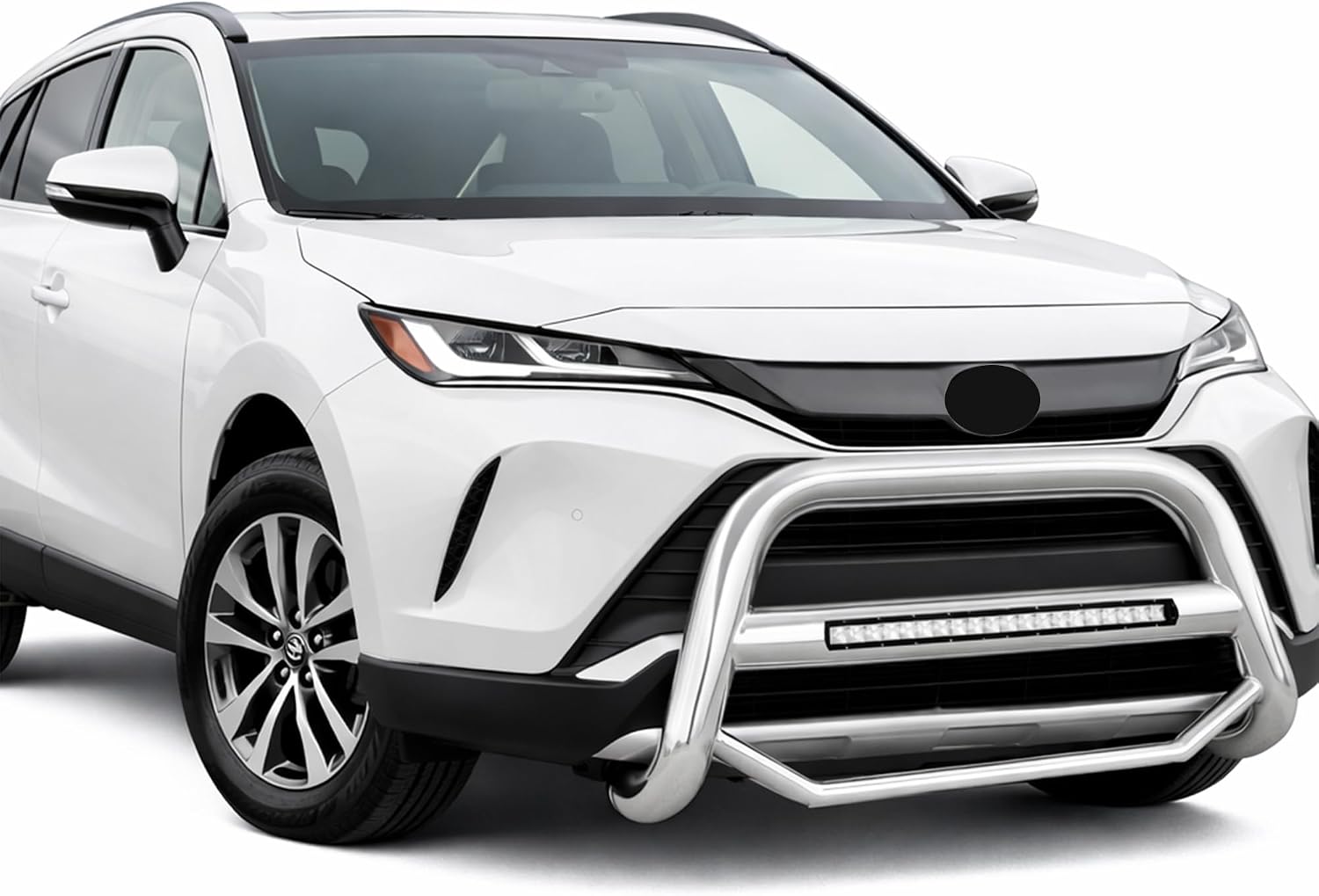 Black Horse MAX Beacon Bull Bar No Skid Plate Stainless Steel Compatible with 2019-2023 Toyota Rav4|2021-2023 Toyota Venza-MAB-TOB4802S