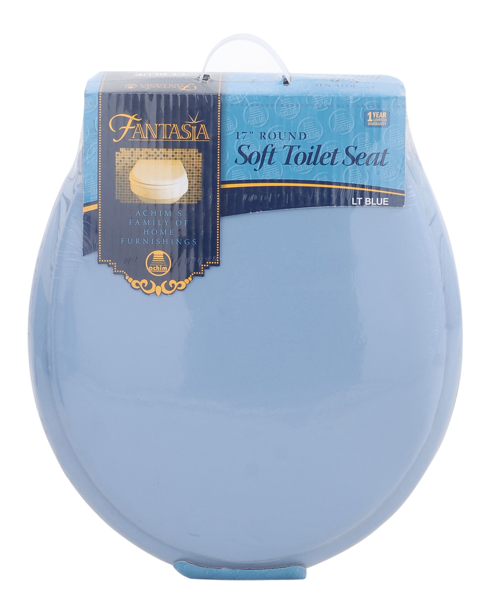 Achim Home Furnishings Light Blue TOVYSTLB04 17-Inch Fantasia Standard Toilet Seat, Soft