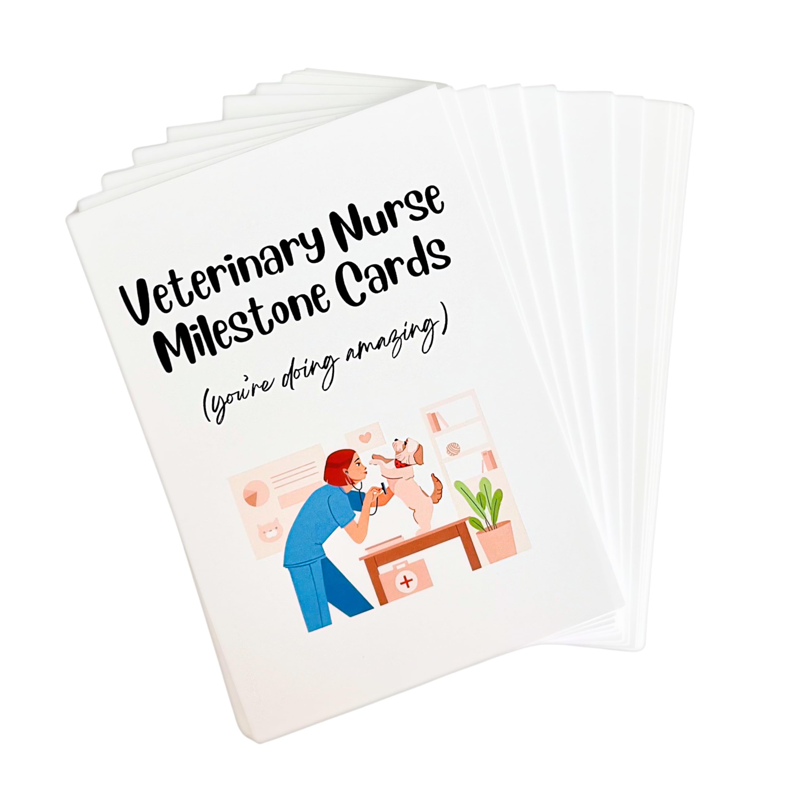 Student Veterinary Nurse Milestone Cards, Achievement Tracking Cards, Student Veterinary Nurse Gifts, Gift for Student, Set of 20 (Handpacked in Standard Packaging)
