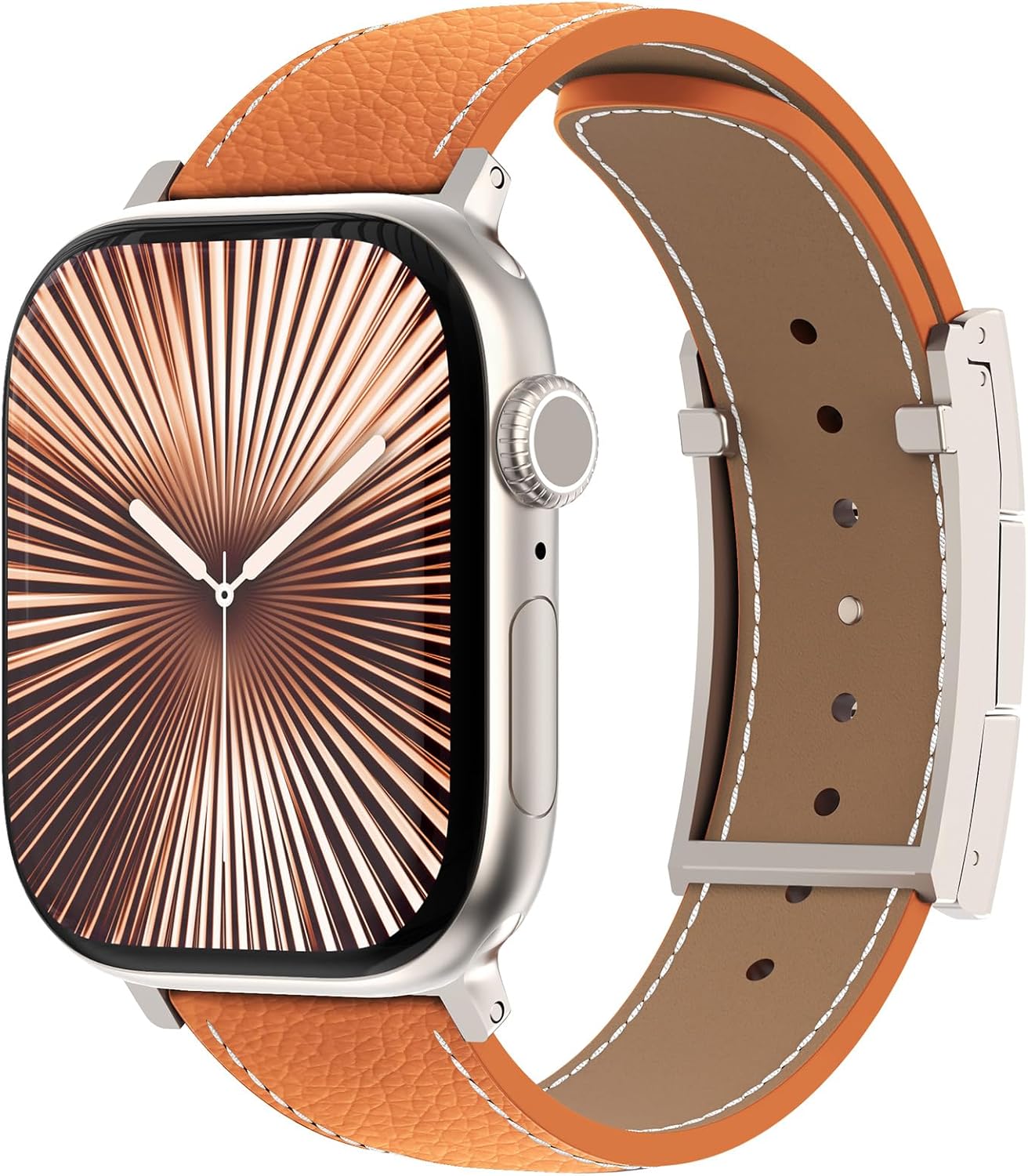 CHANCHY Leather Magnetic Watch Band Compatible with Apple Watch Bands 40mm 38mm 41mm 42mm 44mm 45mm 46mm, Top Grain Leather Dressy Band for Women Men iWatch Ultra SE3 Series 11/10/9/8/7/6/5/4/3/2/1 - Image 2