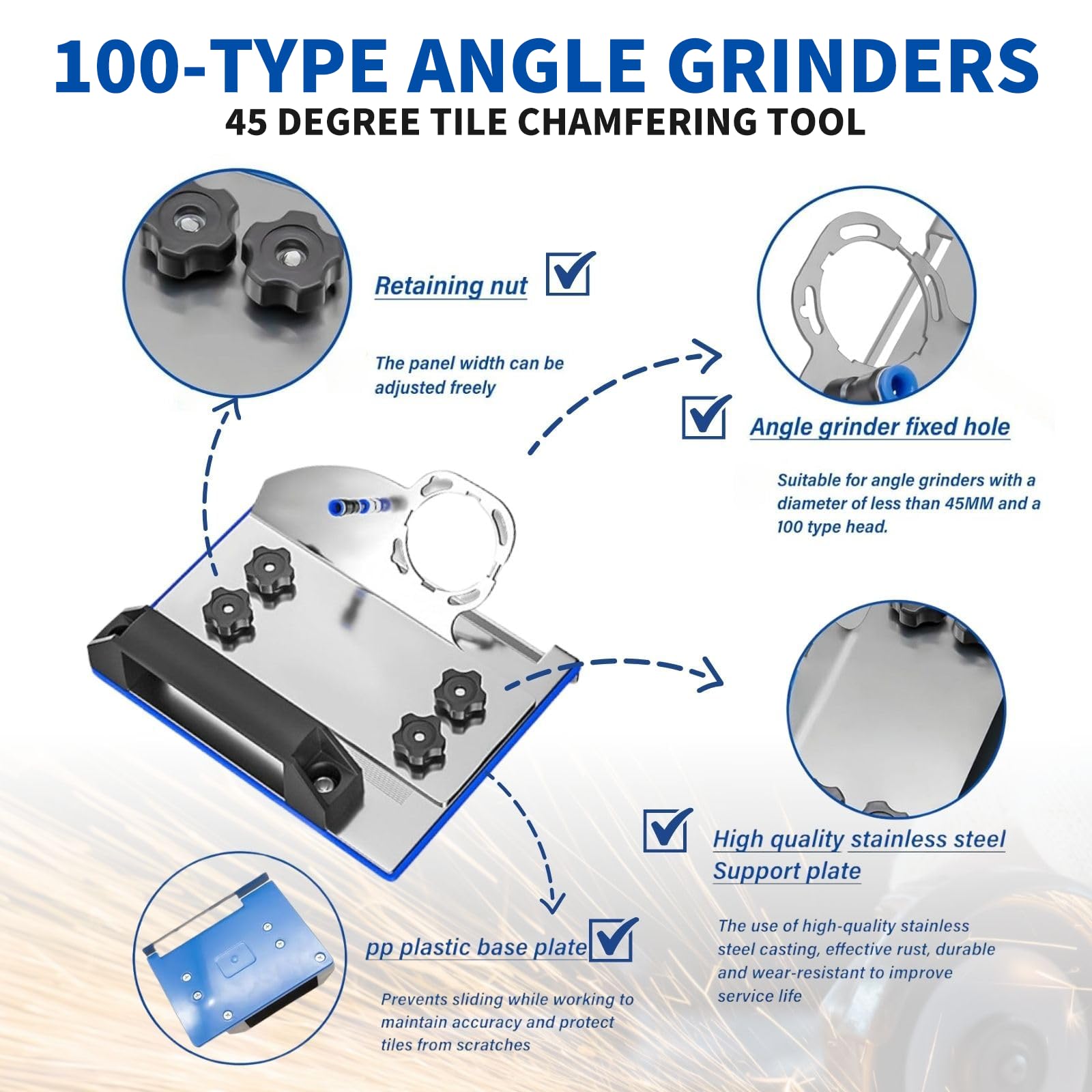 45 Degree Cutting Tool, Tile Chamfering Tool, Angle Grinder Stand for 45 Degree Tile Chamfering - Image 3