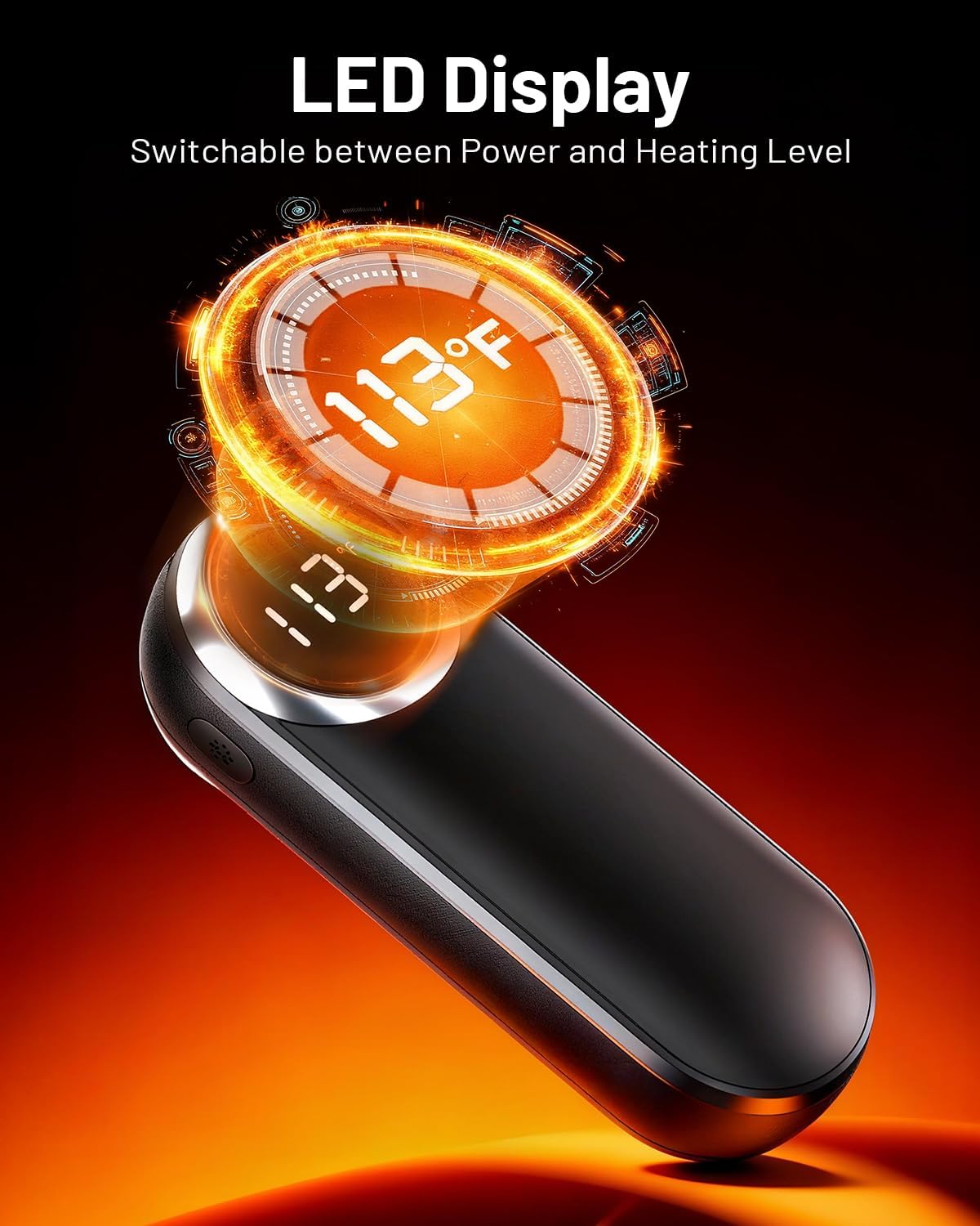 Rechargeable Hand Warmers 2 Pack - Magnetic AI Electric Hot Hands with LED Light, 3 Heat Settings Double Sided, 15H Battery Life, Portable Electric Heater for Outdoor,Hunting Camping , Christmas Gifts - Image 5