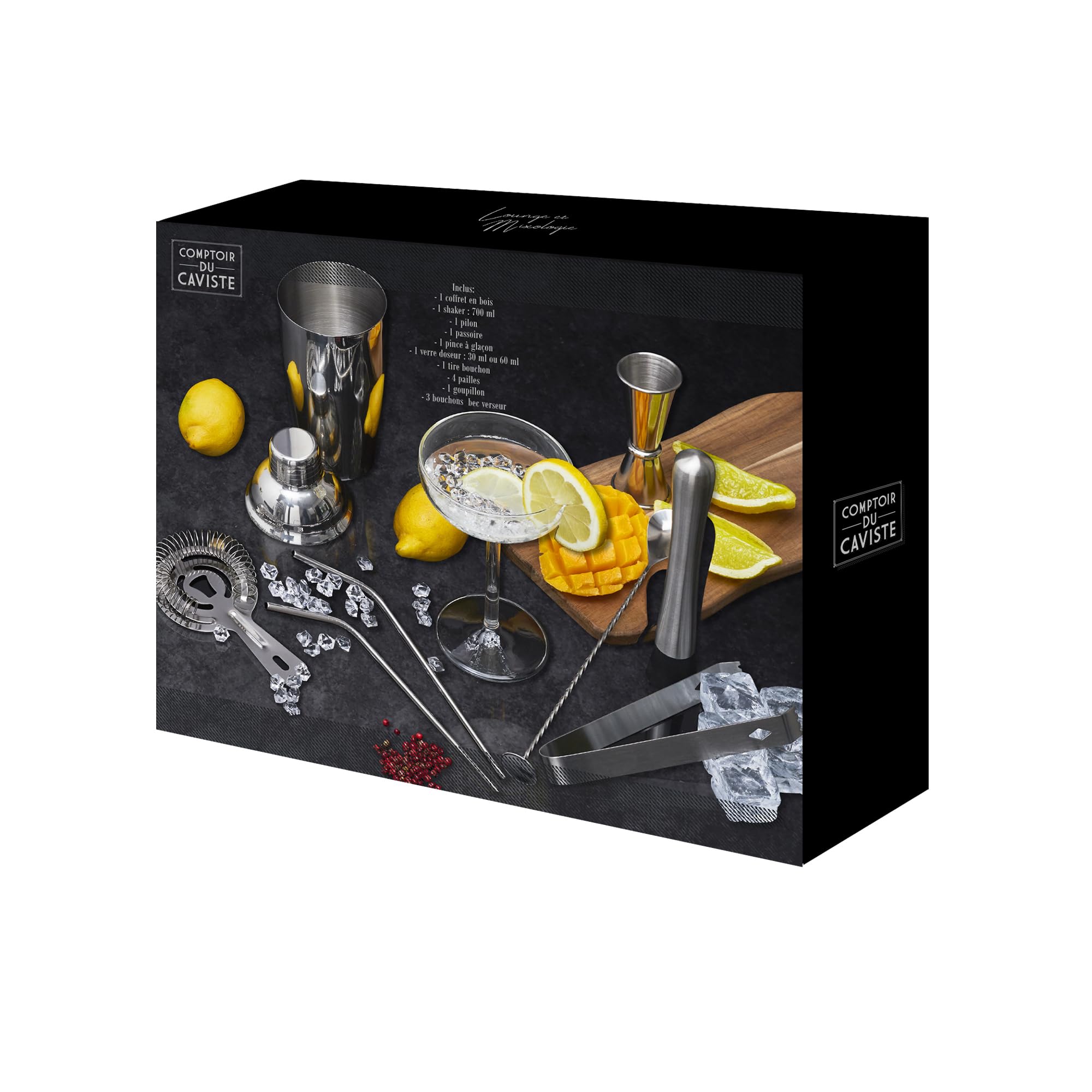 COOK CONCEPT - KV7349 - Cocktail Set - 15 Accessori per la tavola Bevanda Aperitivo, Cocktail, Birra, Succhi, Antipasto, Alcool, Liquore