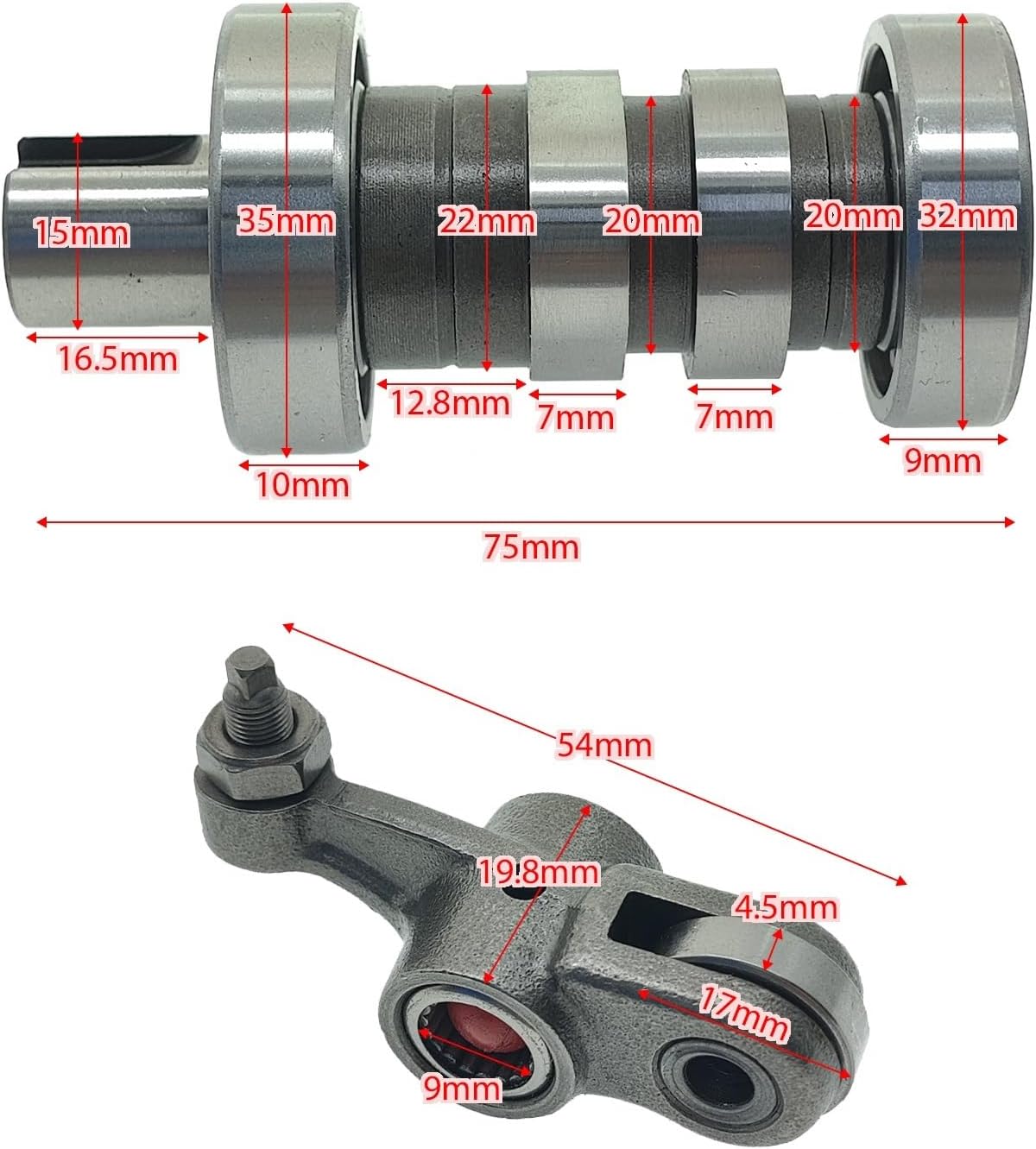150CC 511004 511203 カムシャフトスイングロッカー(1セット)に対応。