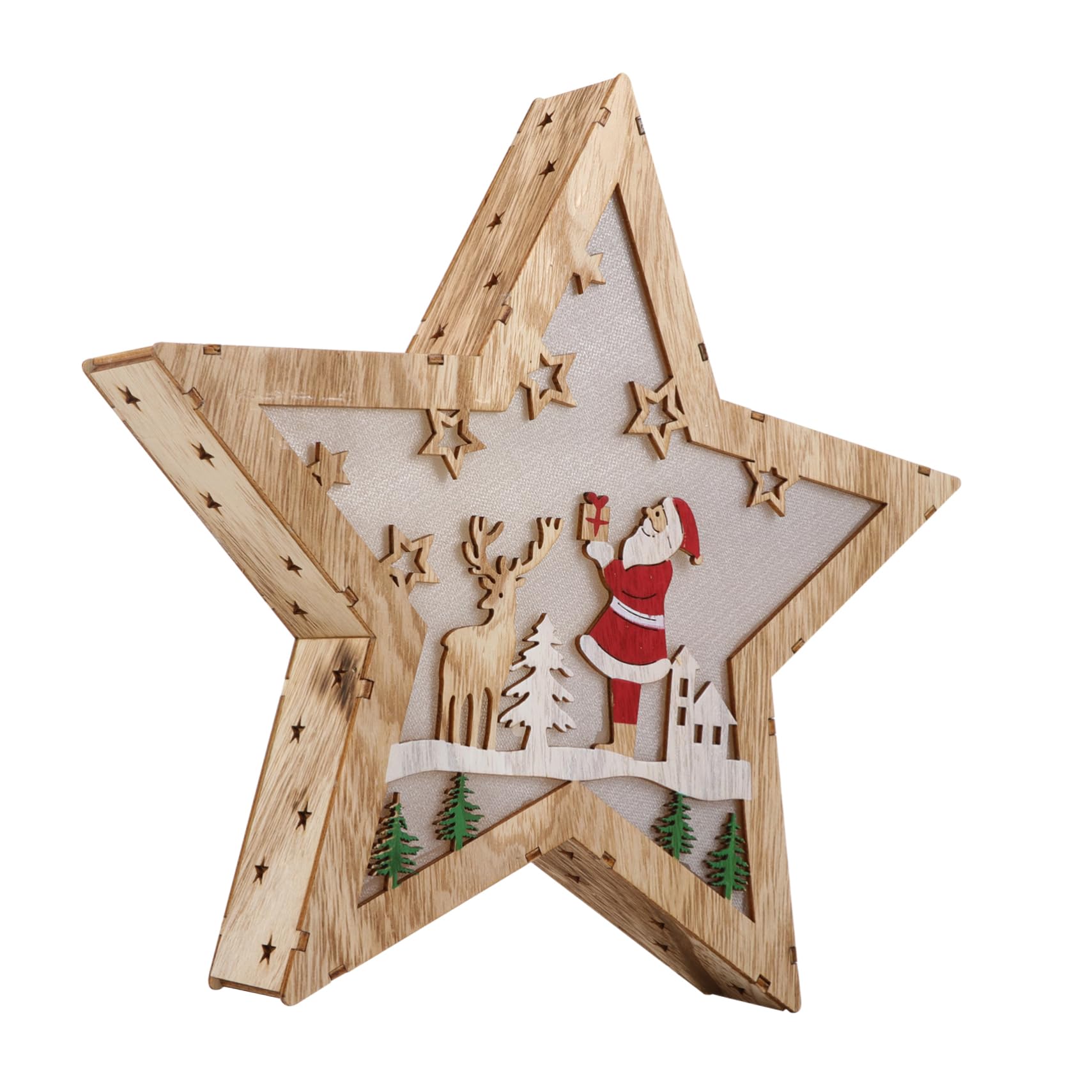 Artibetter 1Pc Wooden Star Night Light Pendant Unique Christmas Ornament Lamp for Holiday Decor and Craft Decoration for Living Bedroom and Study