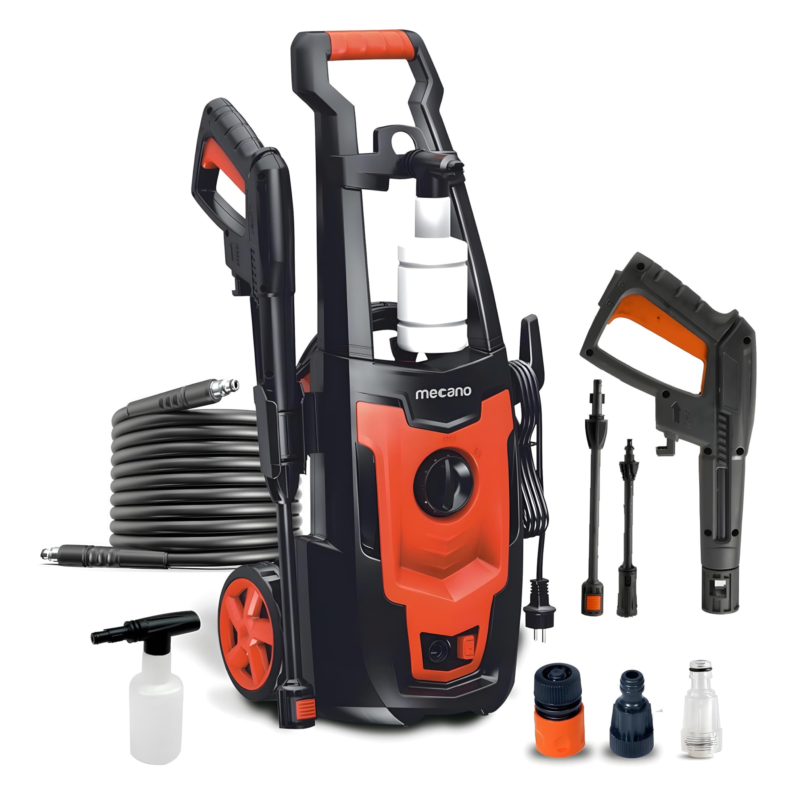Mecano SMART1500 Pro High Pressure Washer, 1600W Motor, 130 Bar Car Washer High Pressure Gun, 7.0 L/Min Flow, 5M Hose, Portable Pressure Washer for Car, Bike, Home & Outdoor Cleaning