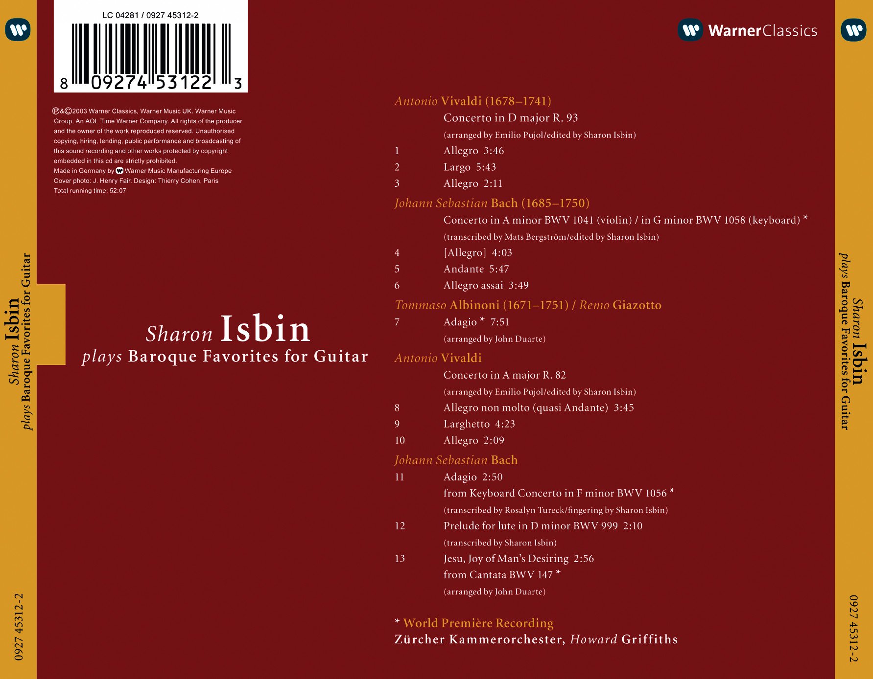 Plays Baroque Favourites for Guitar