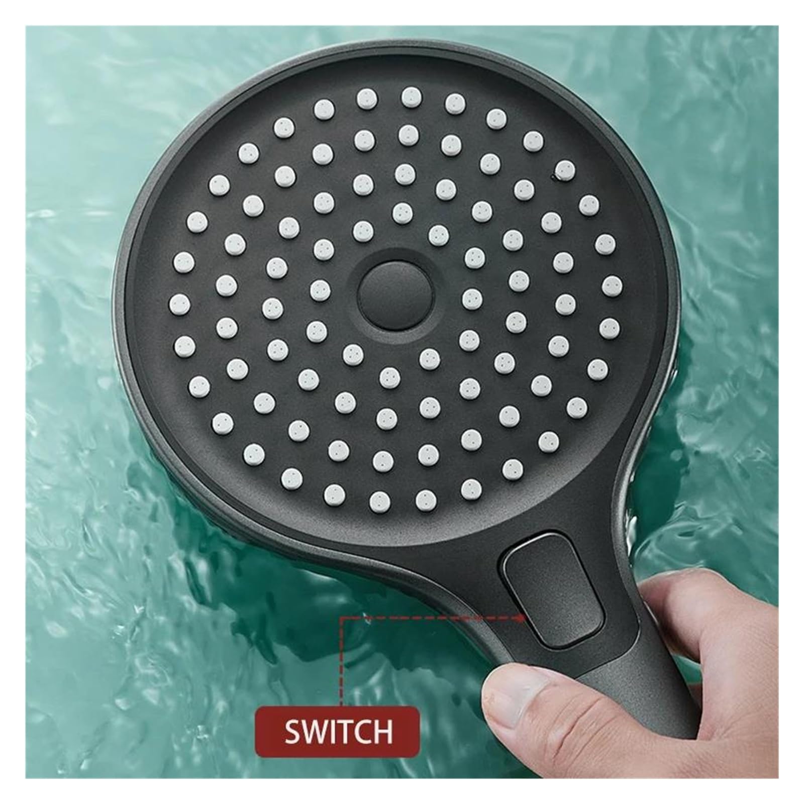 Ugello per rubinetto doccia a pioggia con soffione grande da 13 cm, 3 modalità, pressione regolabile, risparmio idrico(Grey)