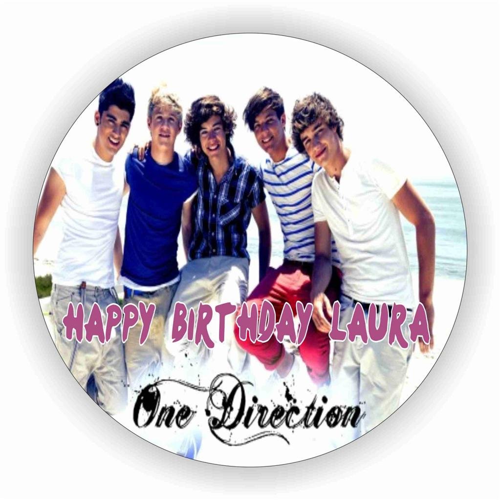 Birthday Bazaar One Direction #2 Cake Topper : 7.5" Icing