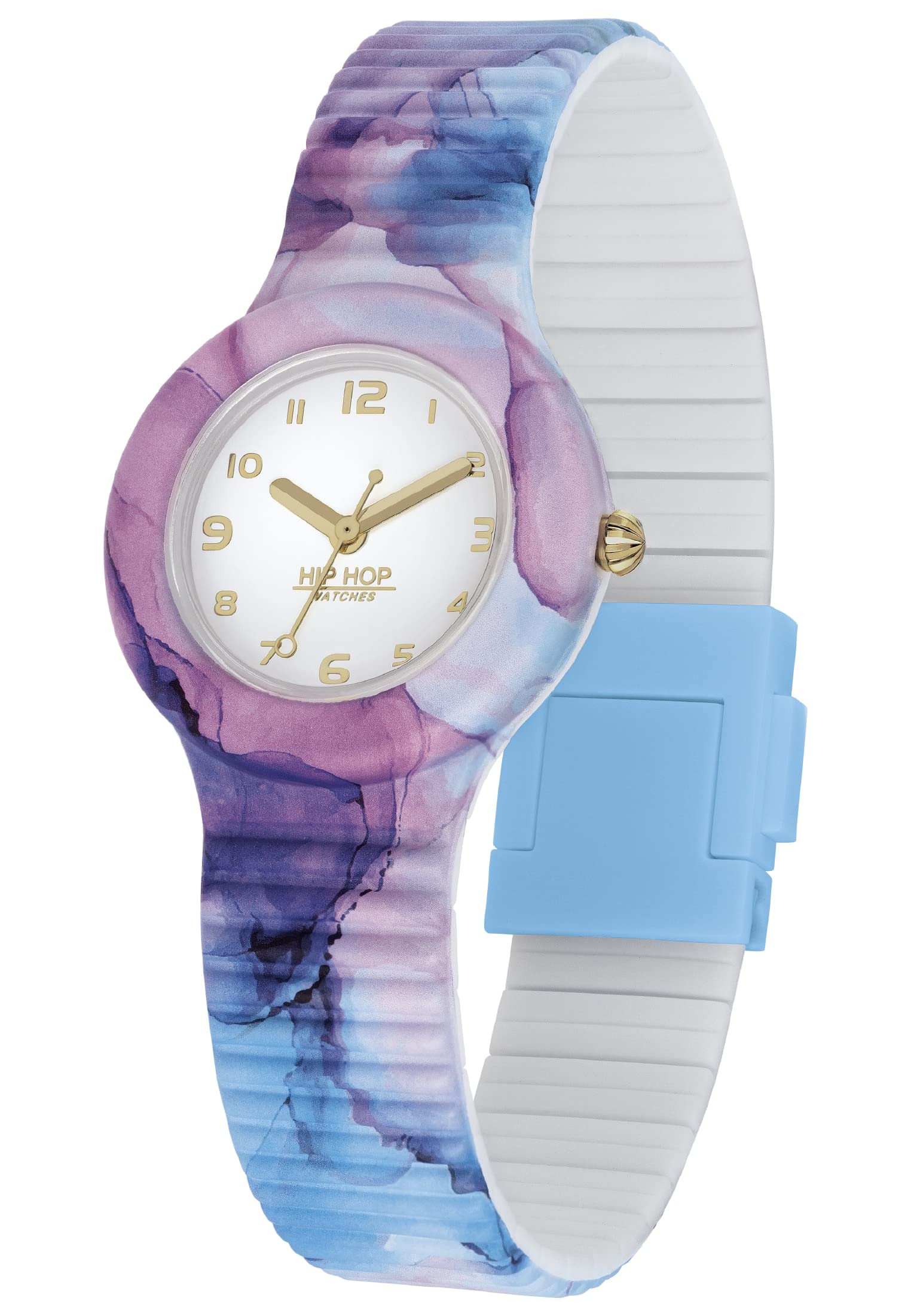 HIP HOP, Collezione In the Clouds, Orologio Donna Light Blue, con Cinturino in Silicone Intercambiabile, Pratica Chiusura, Cassa 32 mm, Movimento al Quarzo, Resistente all'Acqua, Lunghezza Regolabile