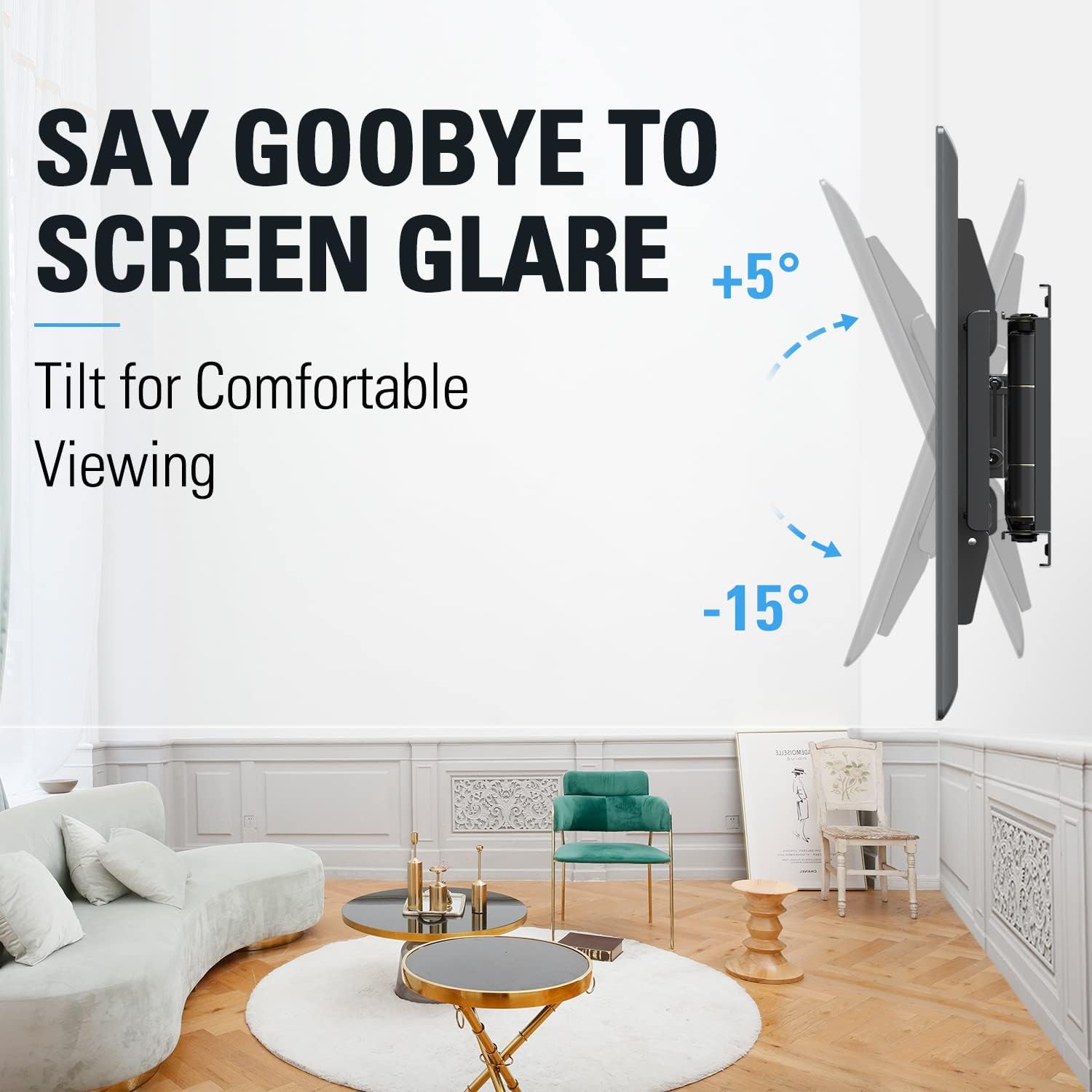Mounting Dream Full Motion TV Wall Bracket - 42-75 Inch TV & Soundbar Mount - Sound Bar Fits Most Bars Up to 13 Lbs