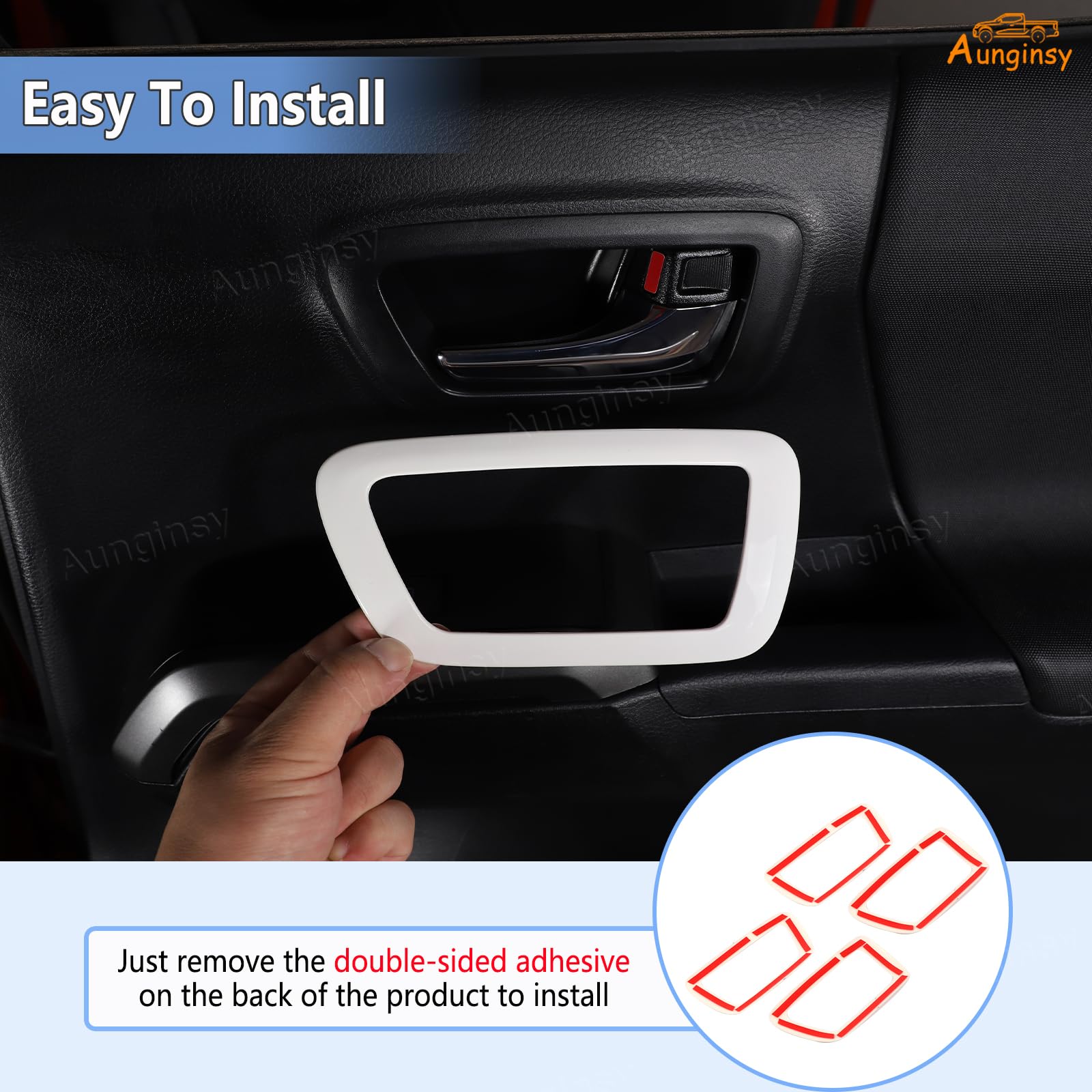 Gloss Black Door Handle Covers For 2005-2015 Toyota Tacoma Double/Crew Cab – 9-Piece Set