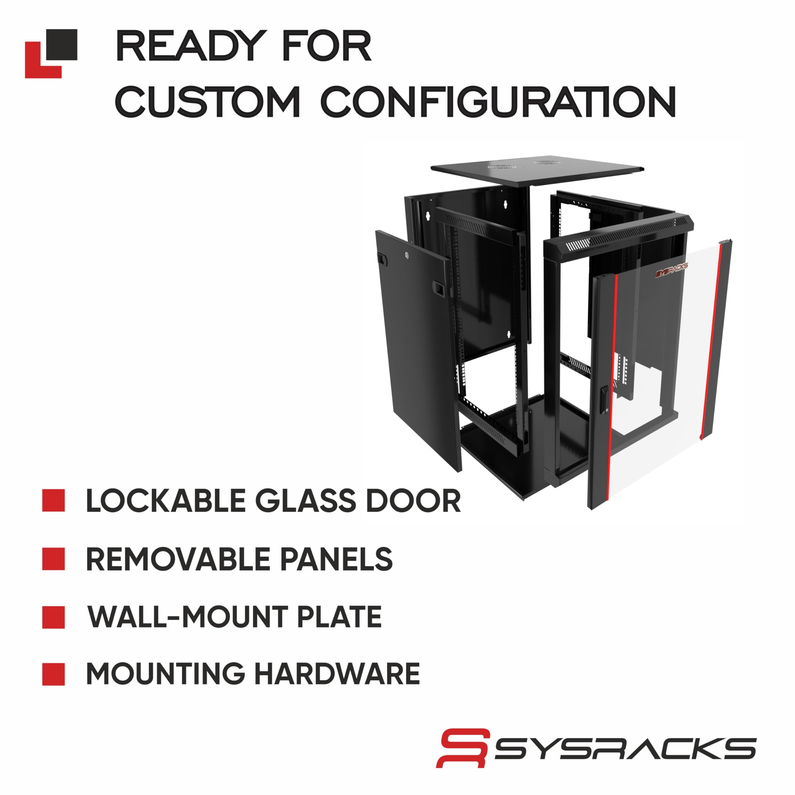 12U - Server Rack - Wall Mount Rack - Armadio di bloccaggio per rete - Elettronica - Sicurezza - Audio - Video - Apparecchiature AV - Rack dati - Armadio server profondità 18 pollici